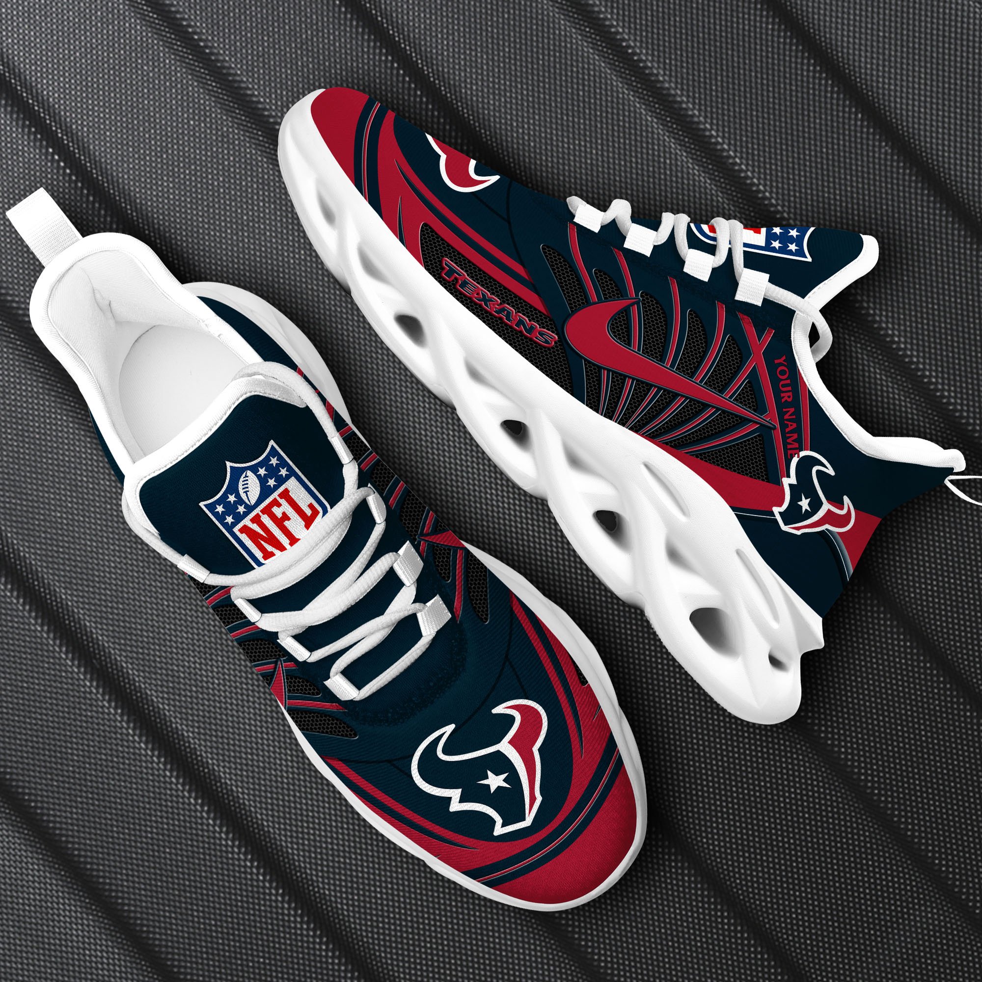 Houston Texans Black Max Soul Shoes 2026 Versions Custom Name 898