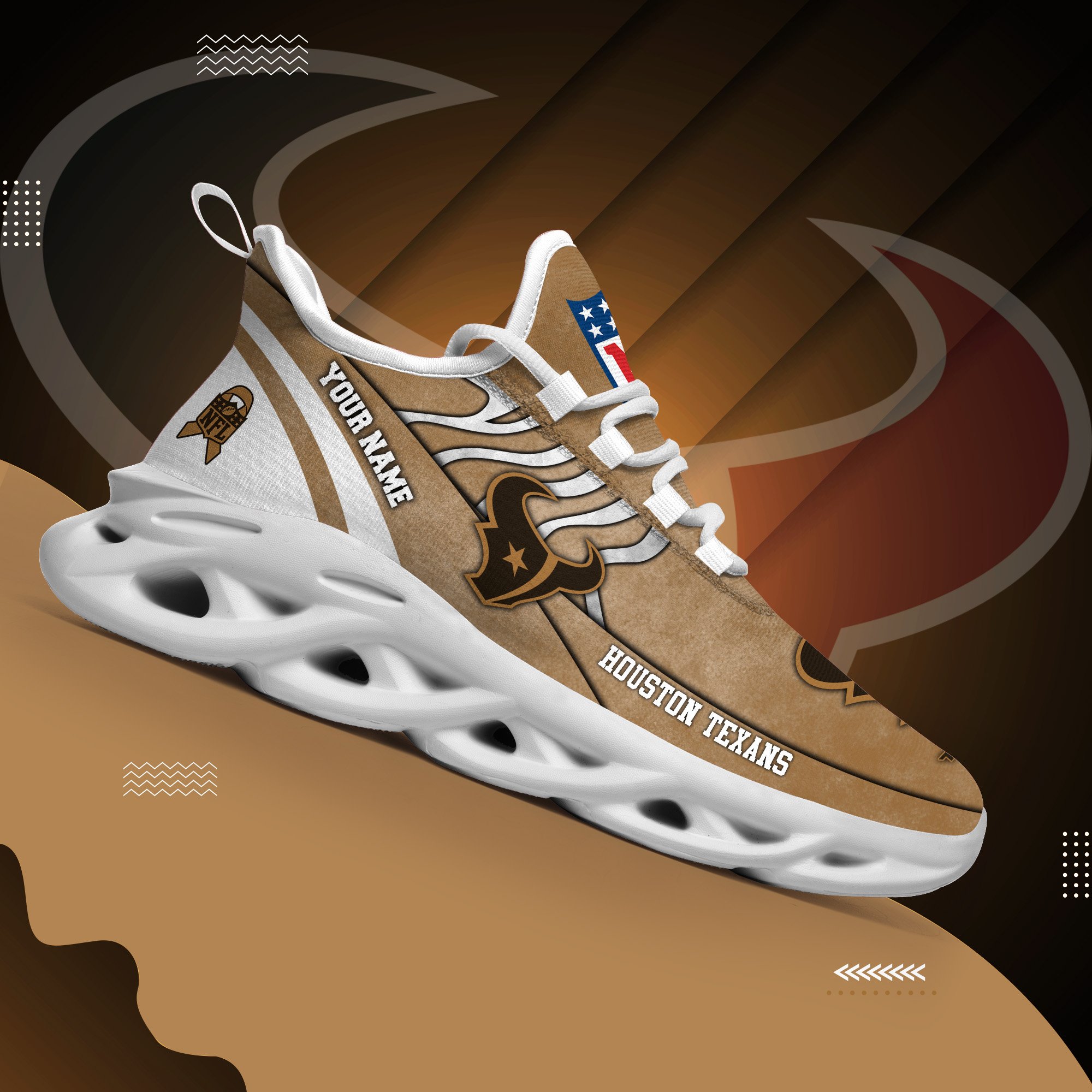 Houston Texans Black Max Soul Shoes 2026 Versions Custom Your Name And Number 264