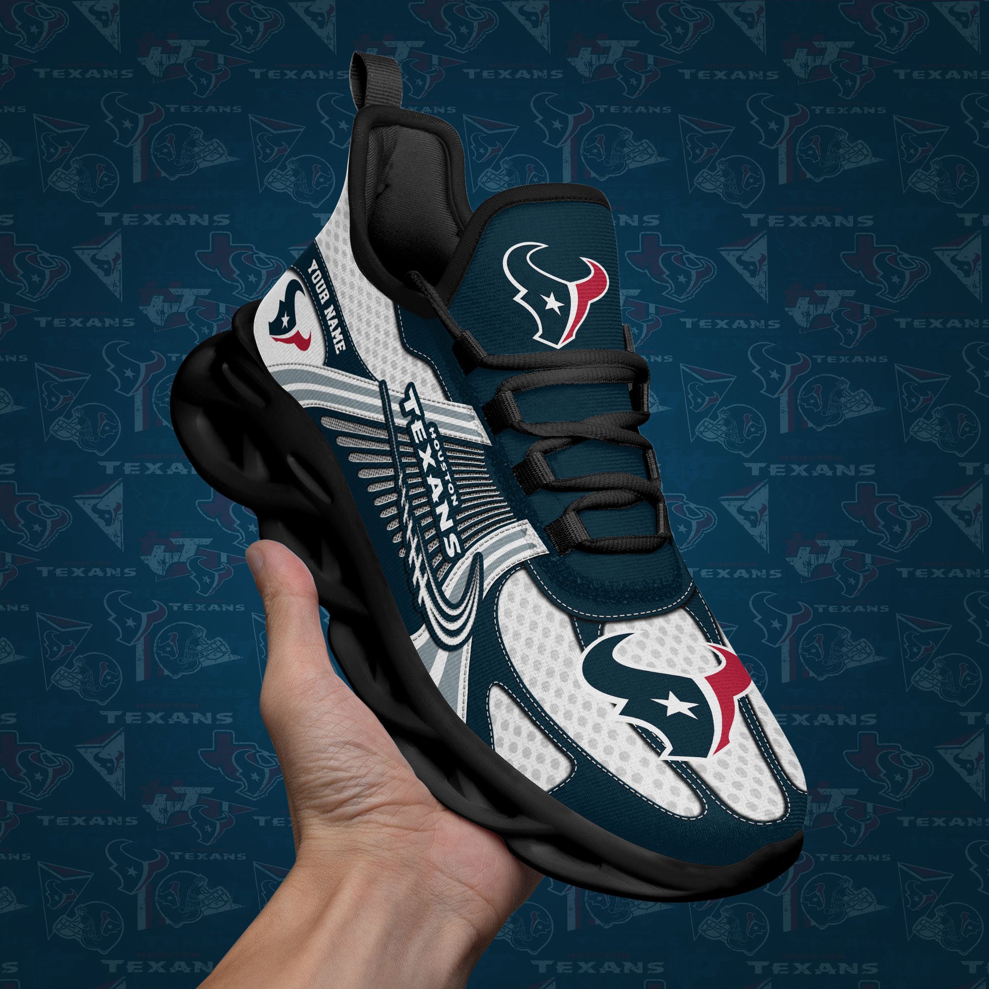 Houston Texans Clunky Sneakers Custom Your Name, Sport Sneakers For Fans, Gifts For Sport Lovers, Gift For Dad