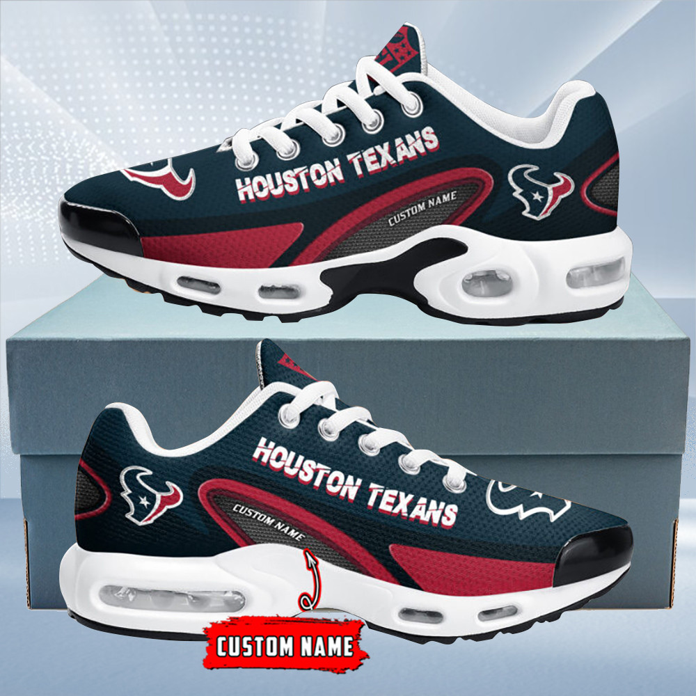 Houston Texans Personalized Name Team Logo Mix Colors Oval Line TN Air Max Shoes Air Cushion Sneakers