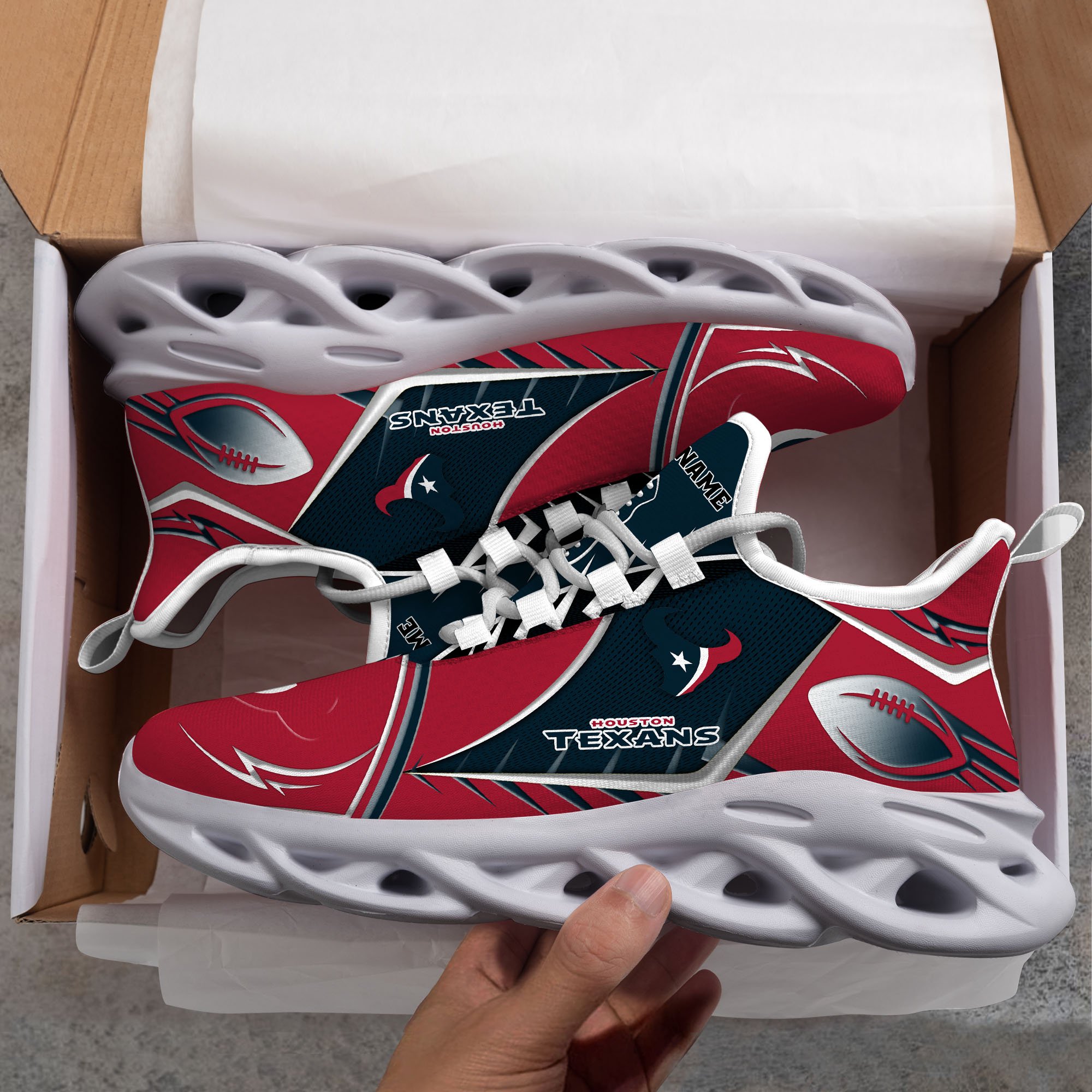 Houston Texans Sport White C Sneakers 2026 Version Personalized Your Name 528