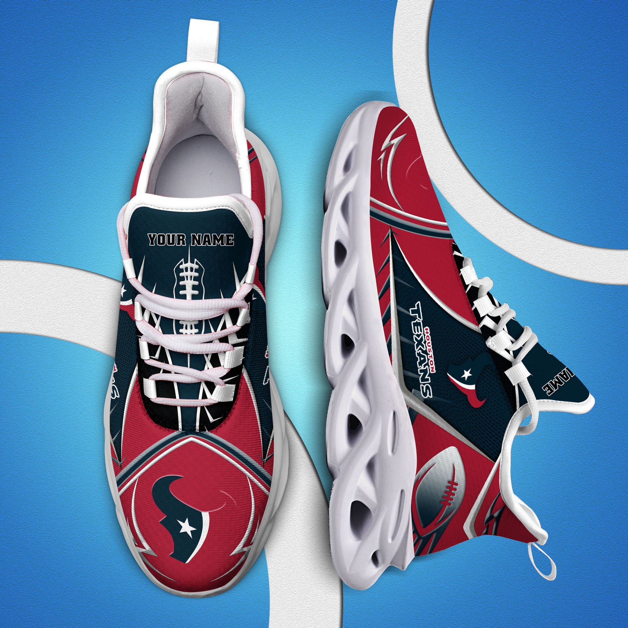 Houston Texans Sport White C Sneakers 2026 Version Personalized Your Name 528