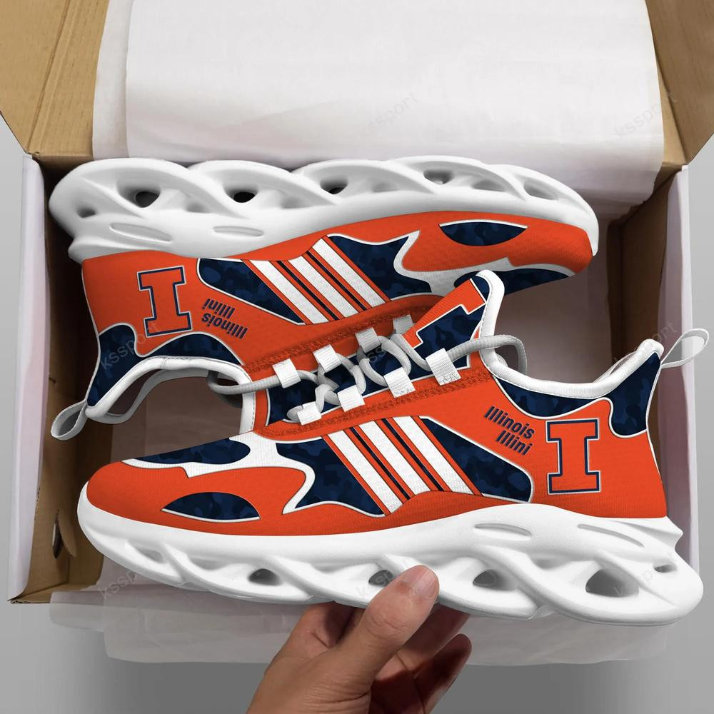 Illinois Fighting Illini Max Soul Clunky, Camo Running Sneakers For Fan Ever