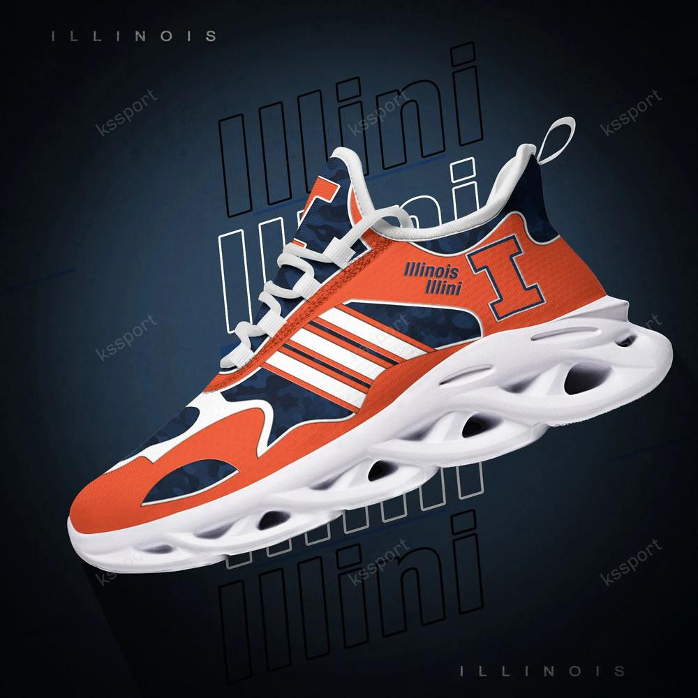 Illinois Fighting Illini Max Soul Clunky, Camo Running Sneakers For Fan Ever