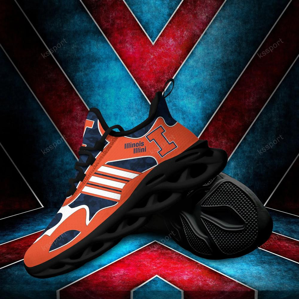 Illinois Fighting Illini Max Soul Clunky, Camo Running Sneakers For Fan Ever
