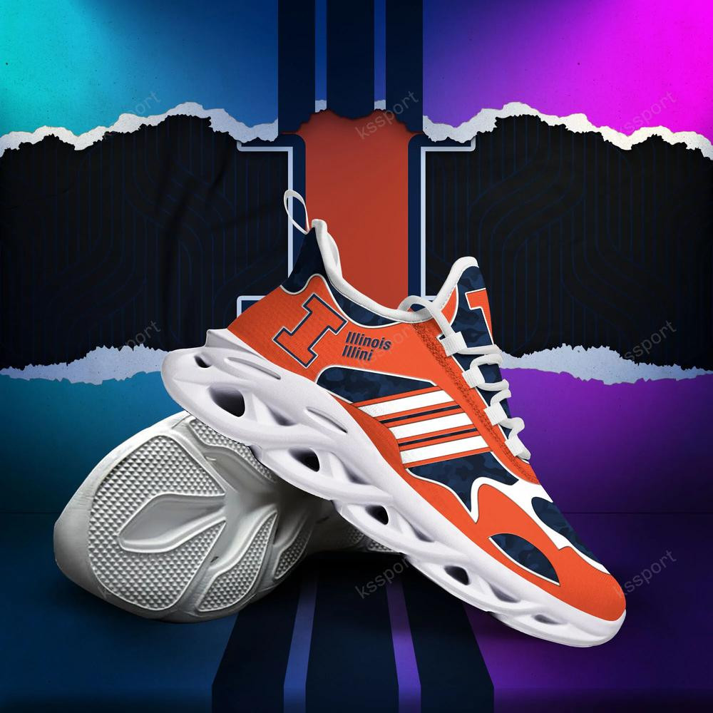 Illinois Fighting Illini Max Soul Clunky, Camo Running Sneakers For Fan Ever