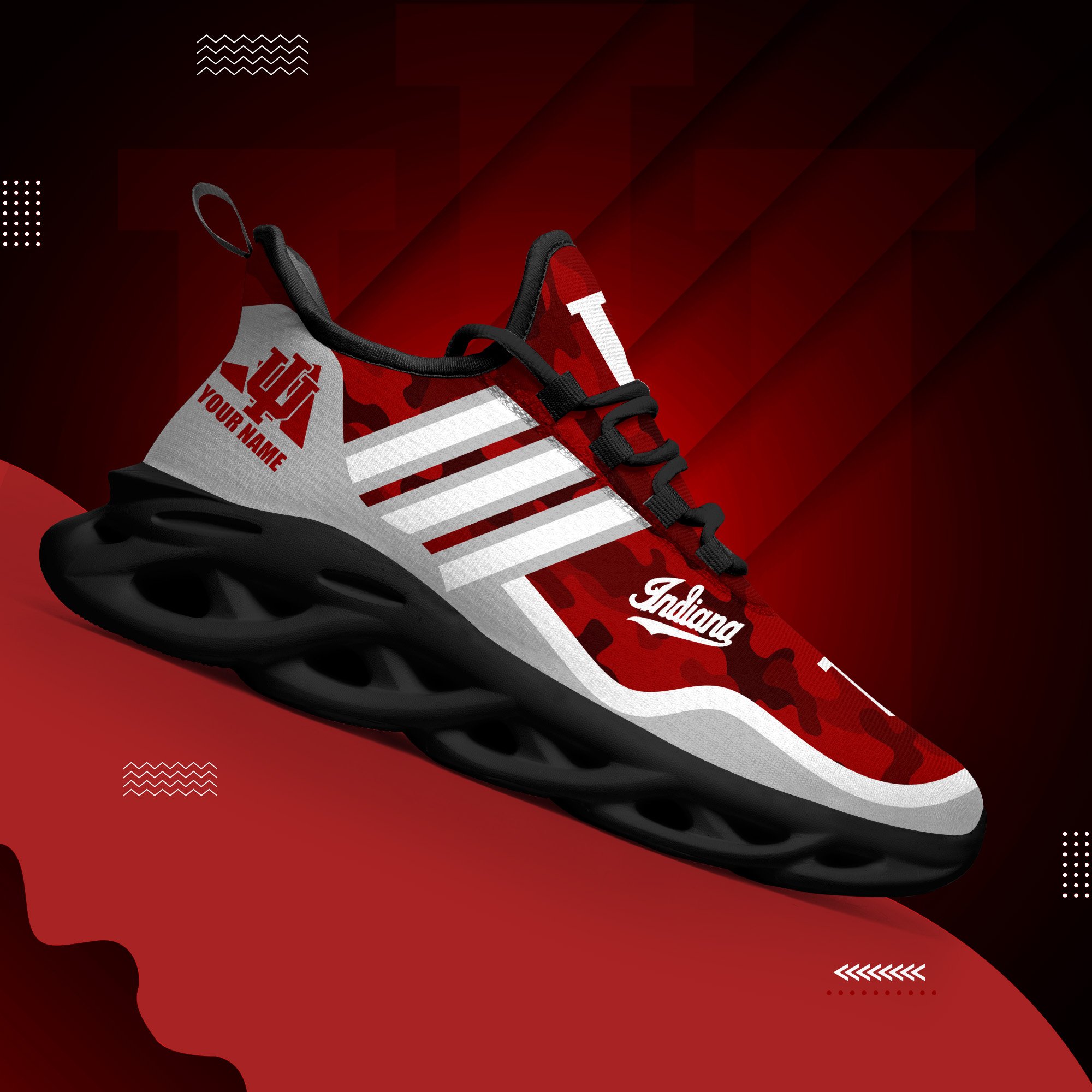 Indiana Hoosiers Black Max Soul Shoes 2026 Versions Custom Name 466