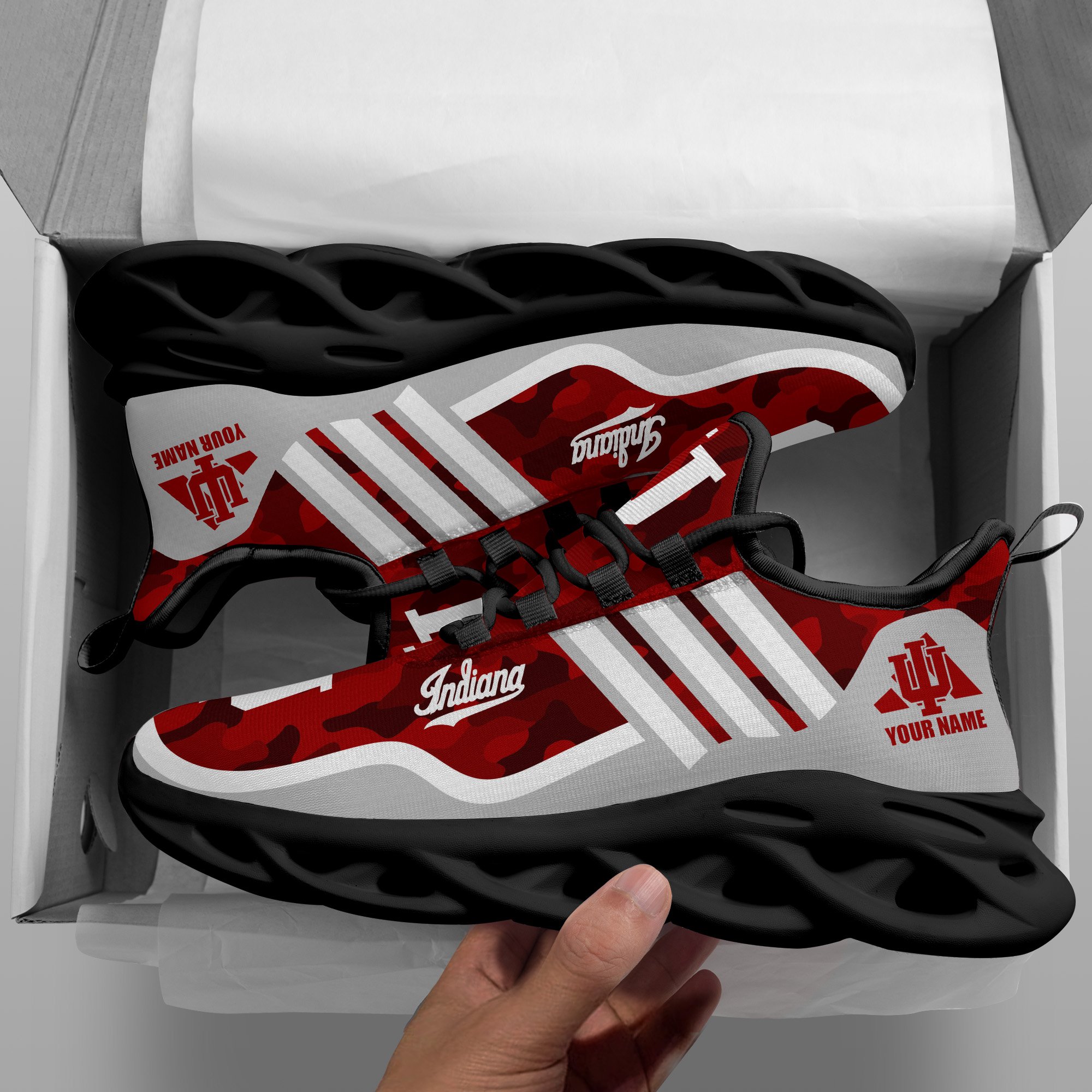 Indiana Hoosiers Black Max Soul Shoes 2026 Versions Custom Name 466