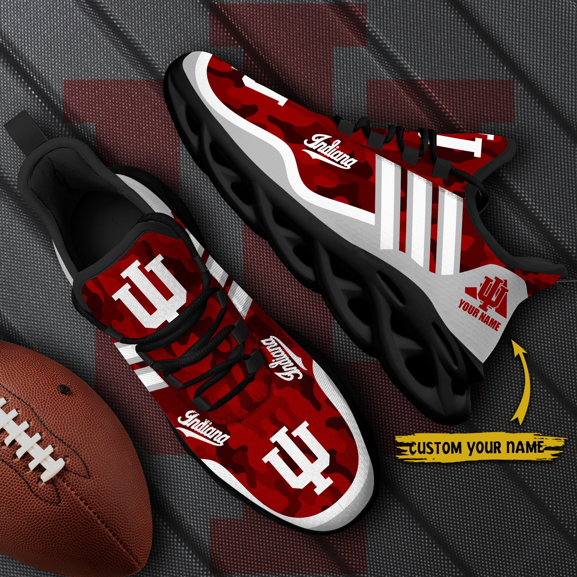 Indiana Hoosiers Black Max Soul Shoes 2026 Versions Custom Name 466
