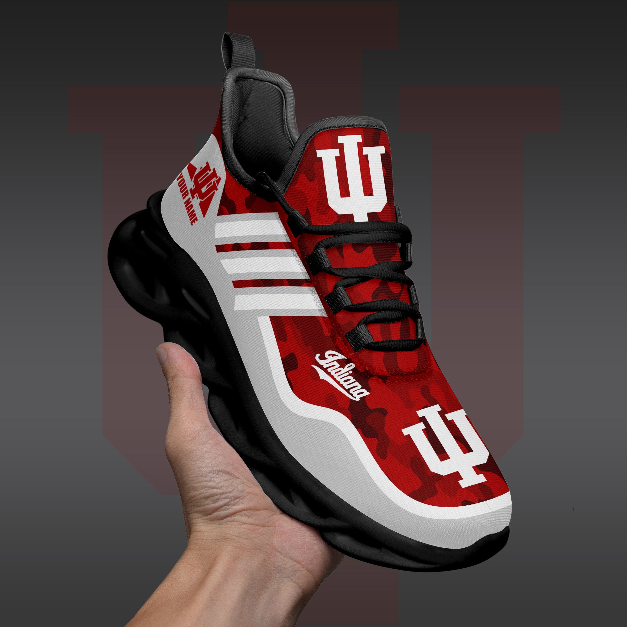 Indiana Hoosiers Black Max Soul Shoes 2026 Versions Custom Name 466