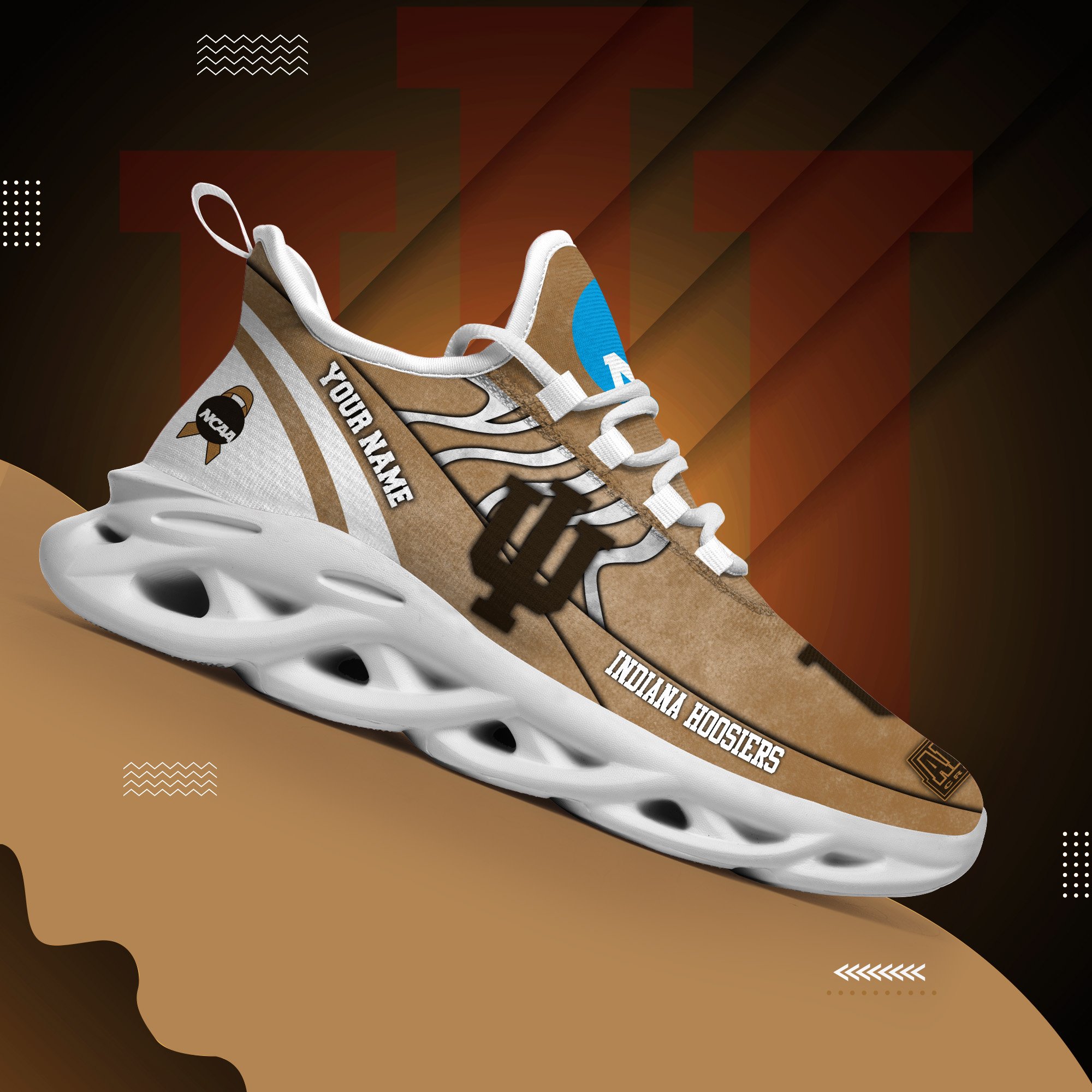 Indiana Hoosiers Black Max Soul Shoes 2026 Versions Custom Your Name And Number 312