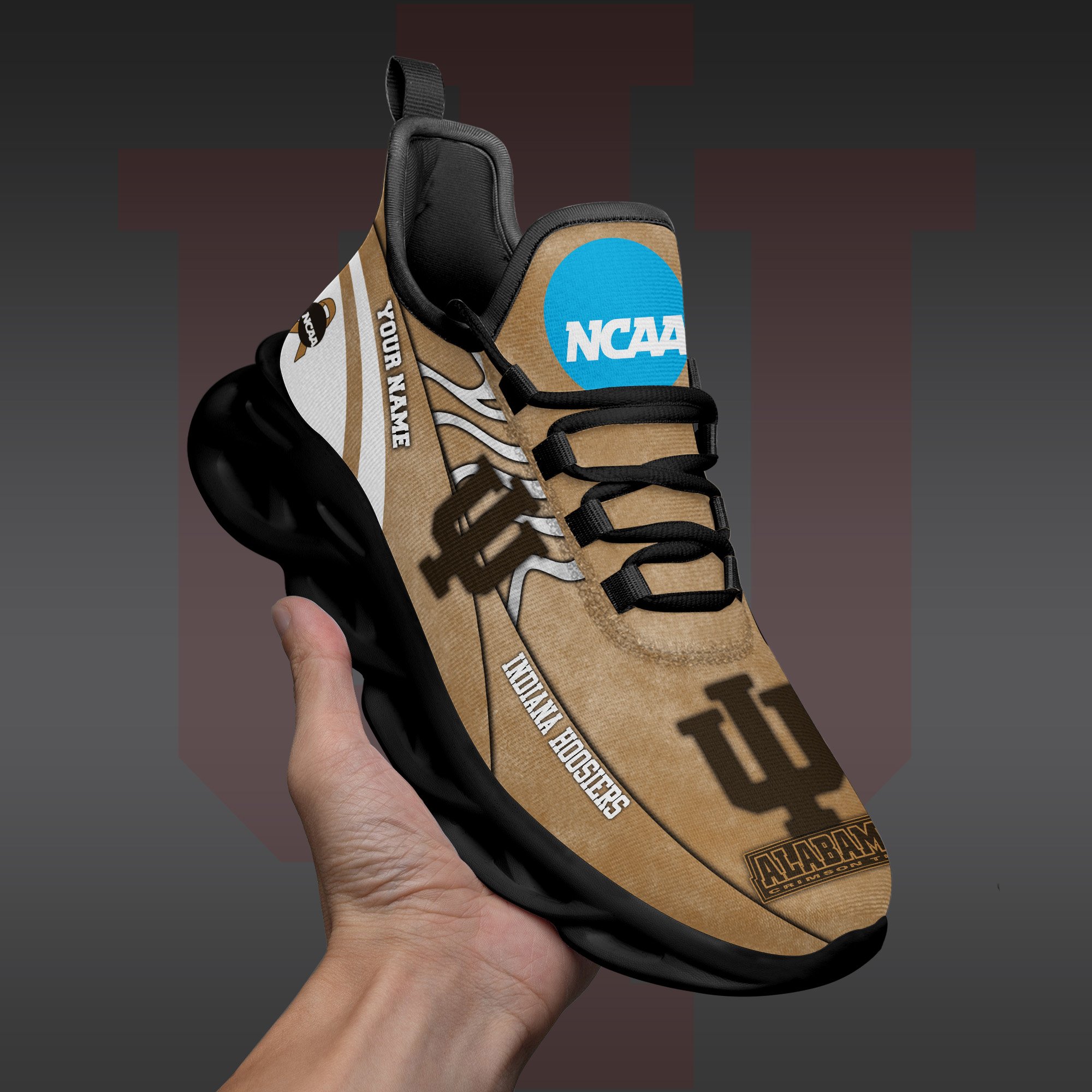 Indiana Hoosiers Black Max Soul Shoes 2026 Versions Custom Your Name And Number 312