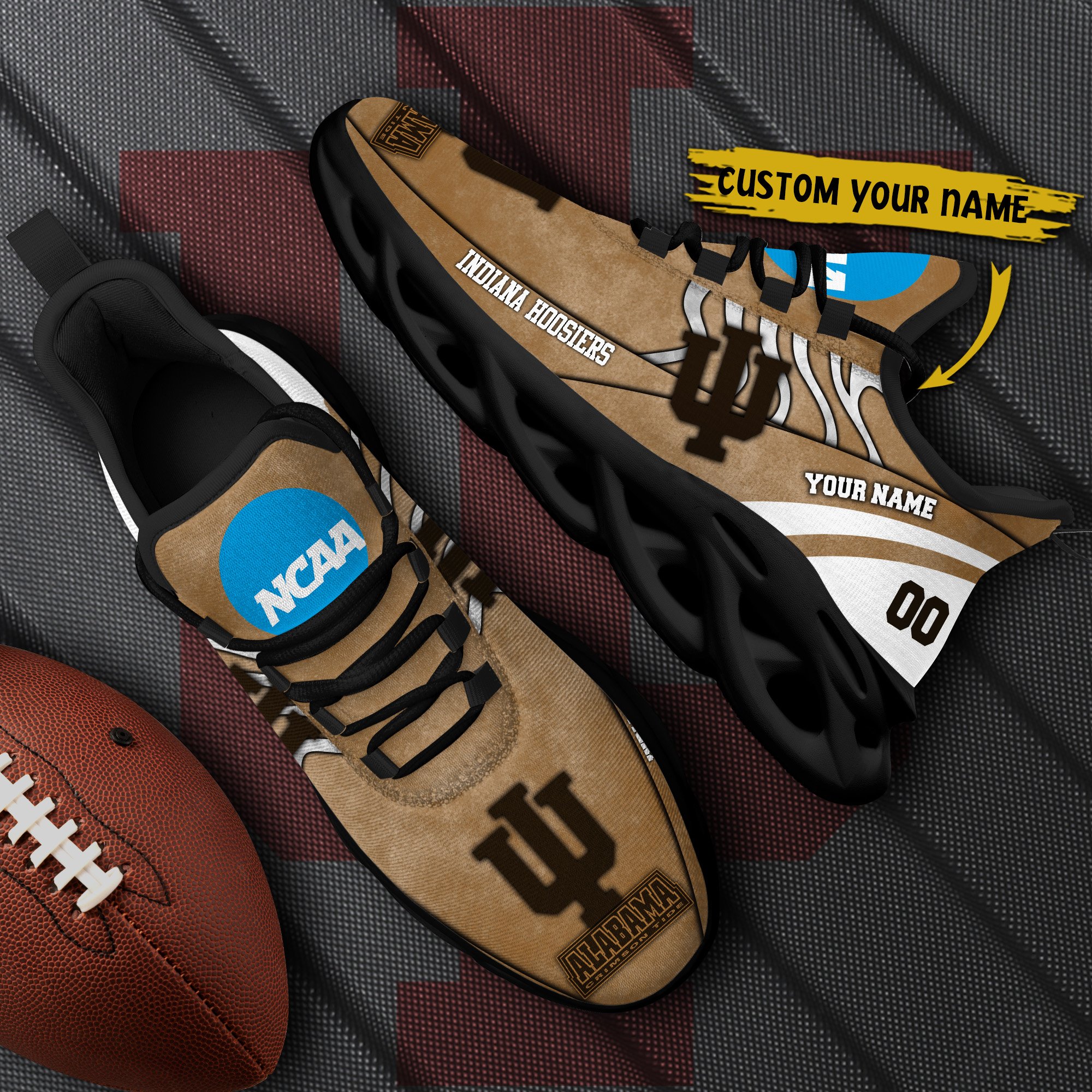 Indiana Hoosiers Black Max Soul Shoes 2026 Versions Custom Your Name And Number 312