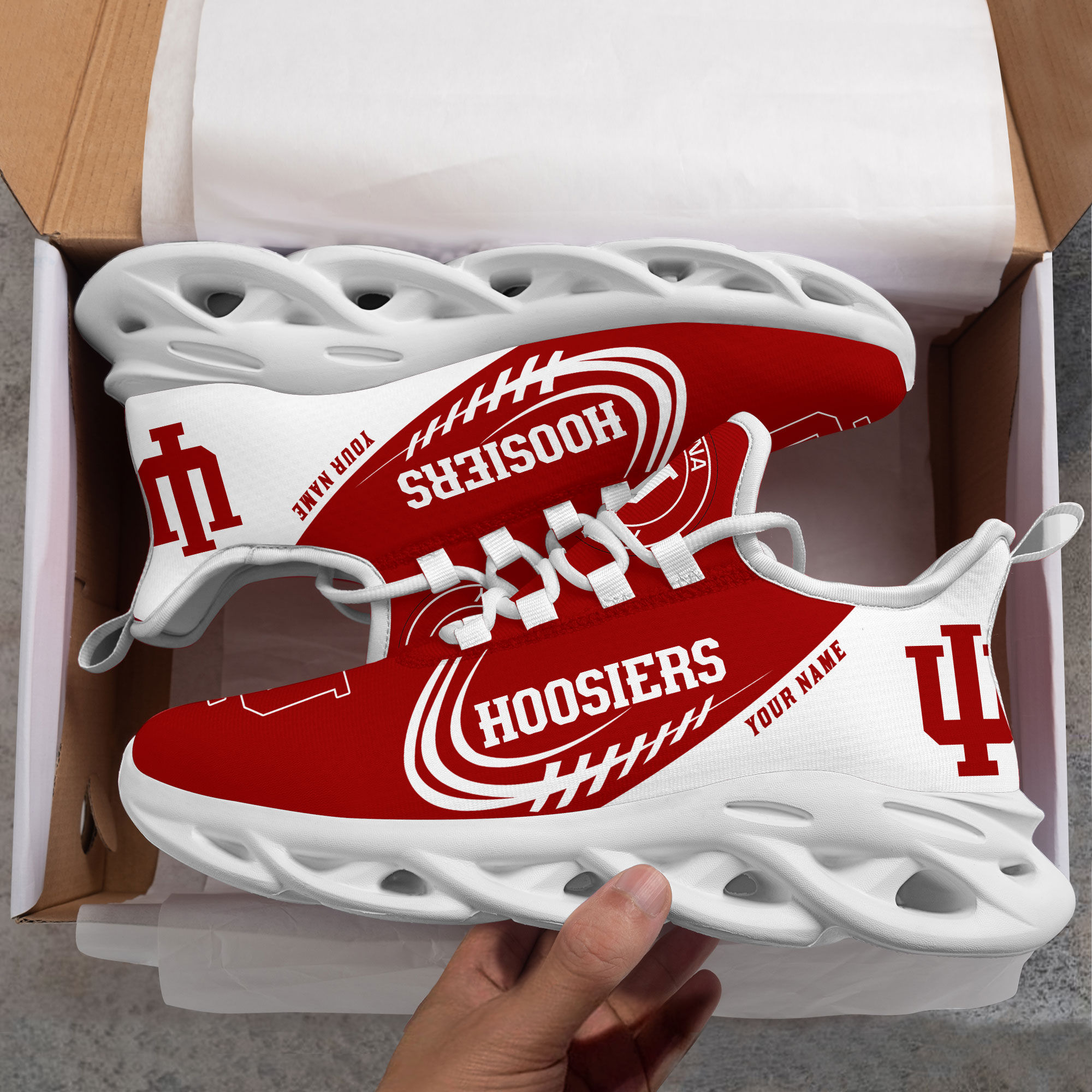 Indiana Hoosiers PERSONALIZED MAX SOUL SHOES T1
