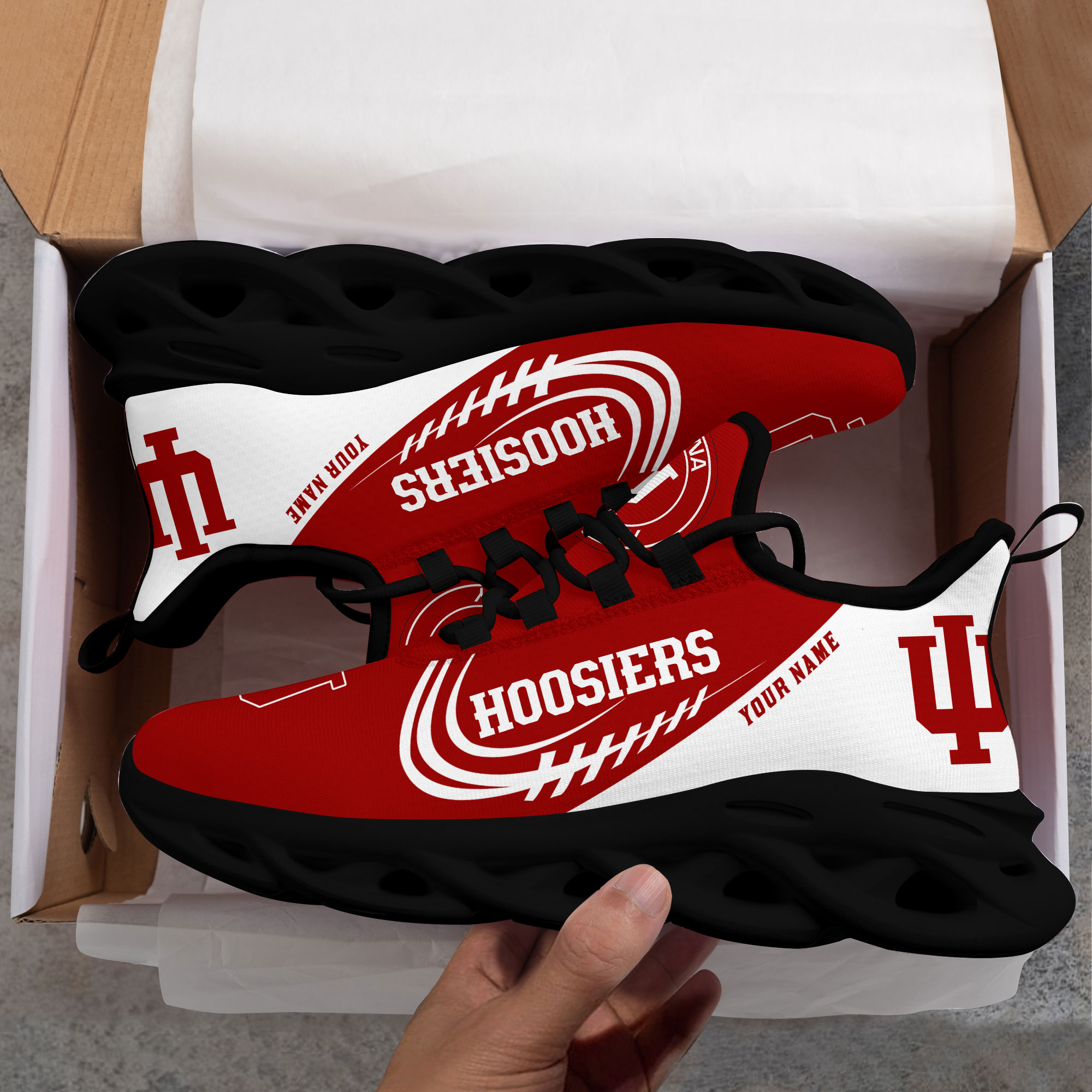 Indiana Hoosiers PERSONALIZED MAX SOUL SHOES T1