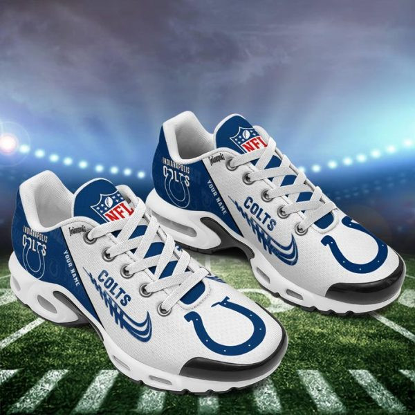 Indianapolis Colts Personalized Name Team Mix Colors Wing Logo TN Air Max Shoes Air Cushion Sneakers