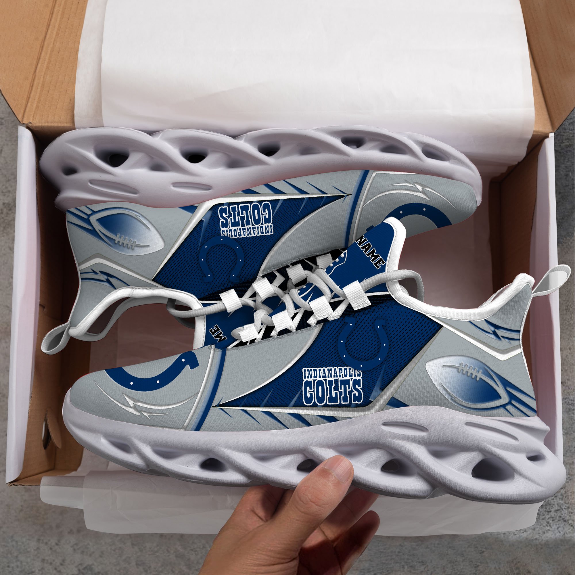 Indianapolis Colts Sport White C Sneakers 2026 Version Personalized Your Name 528