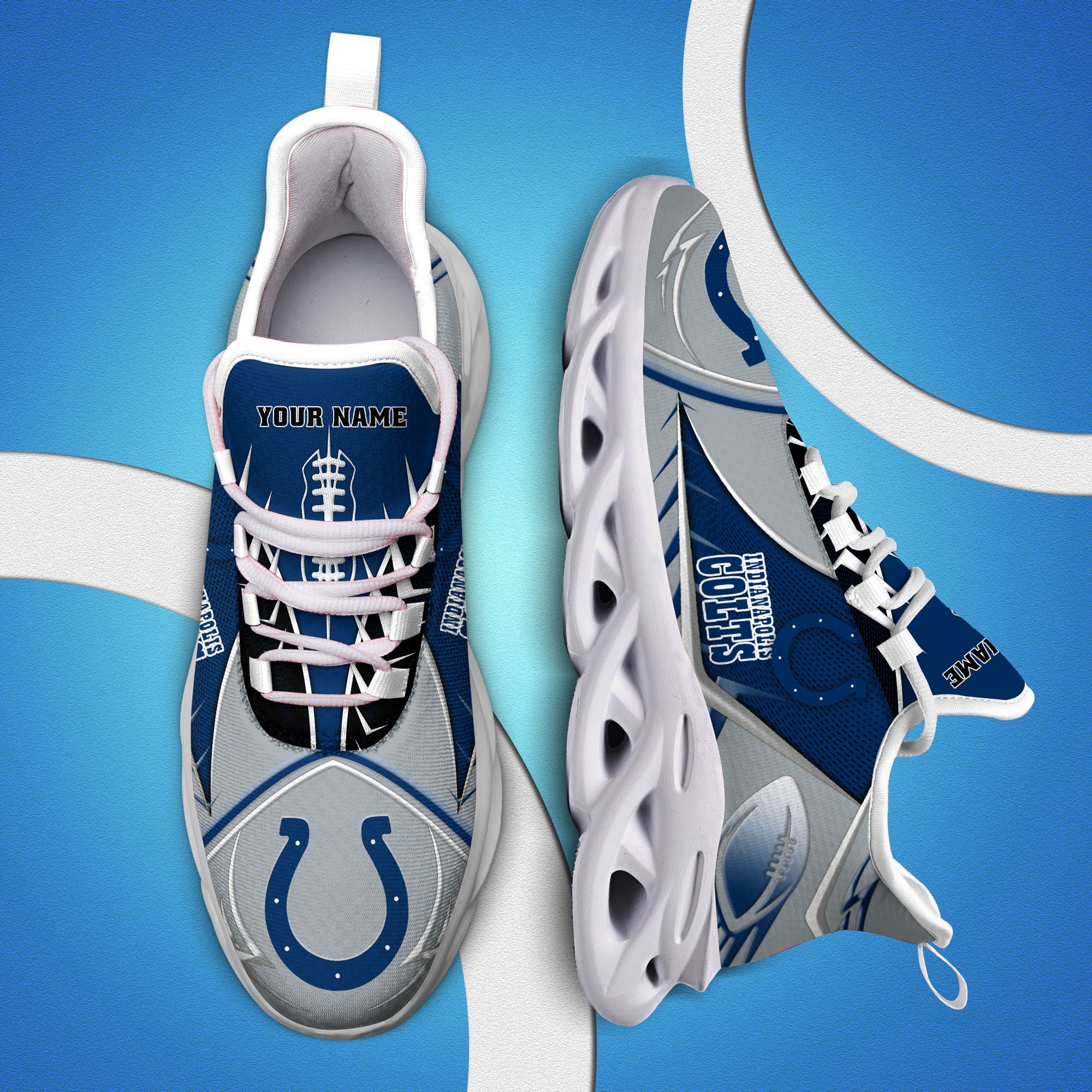Indianapolis Colts Sport White C Sneakers 2026 Version Personalized Your Name 528