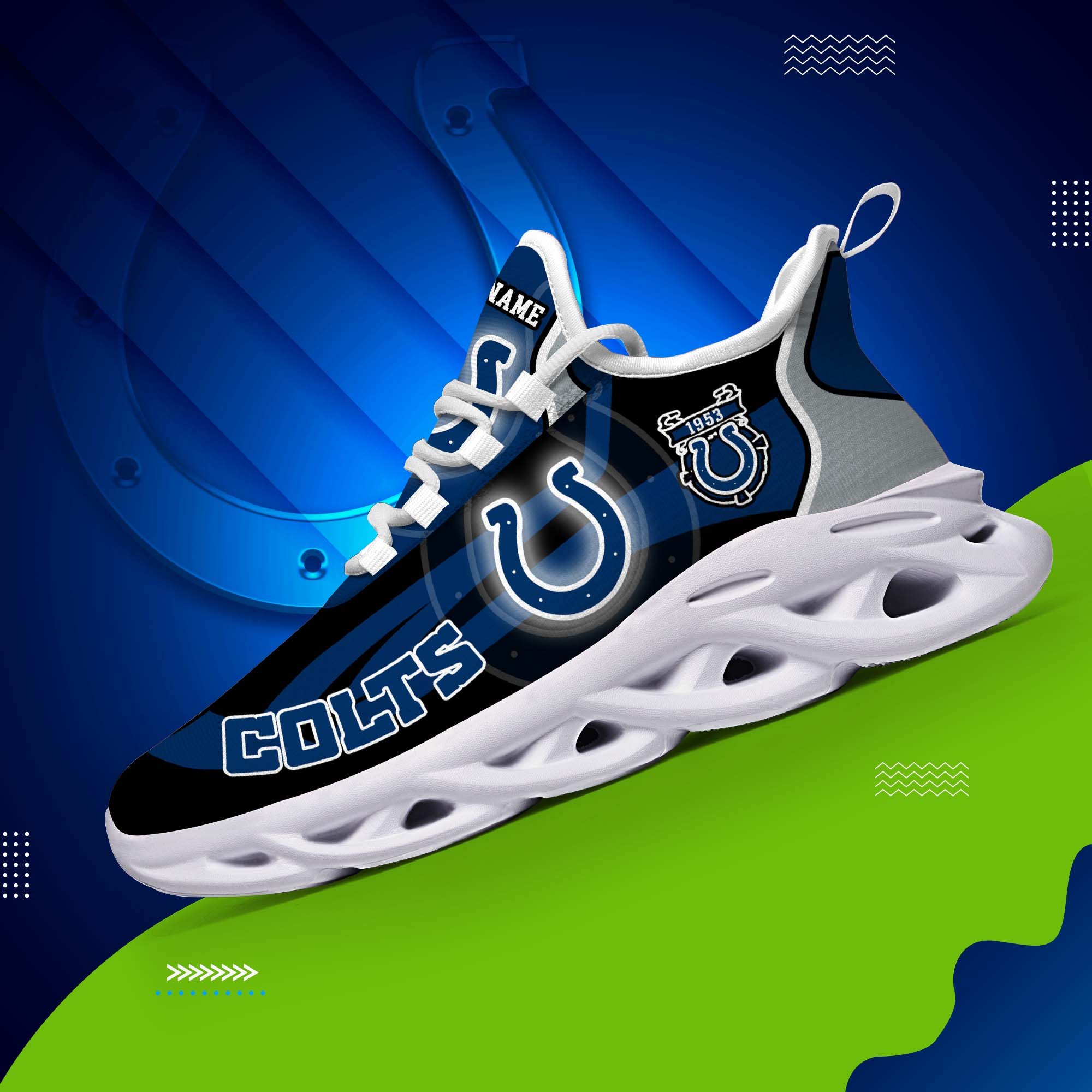 Indianapolis Colts White C Sneakers 2026 Version Personalized Your Name 090