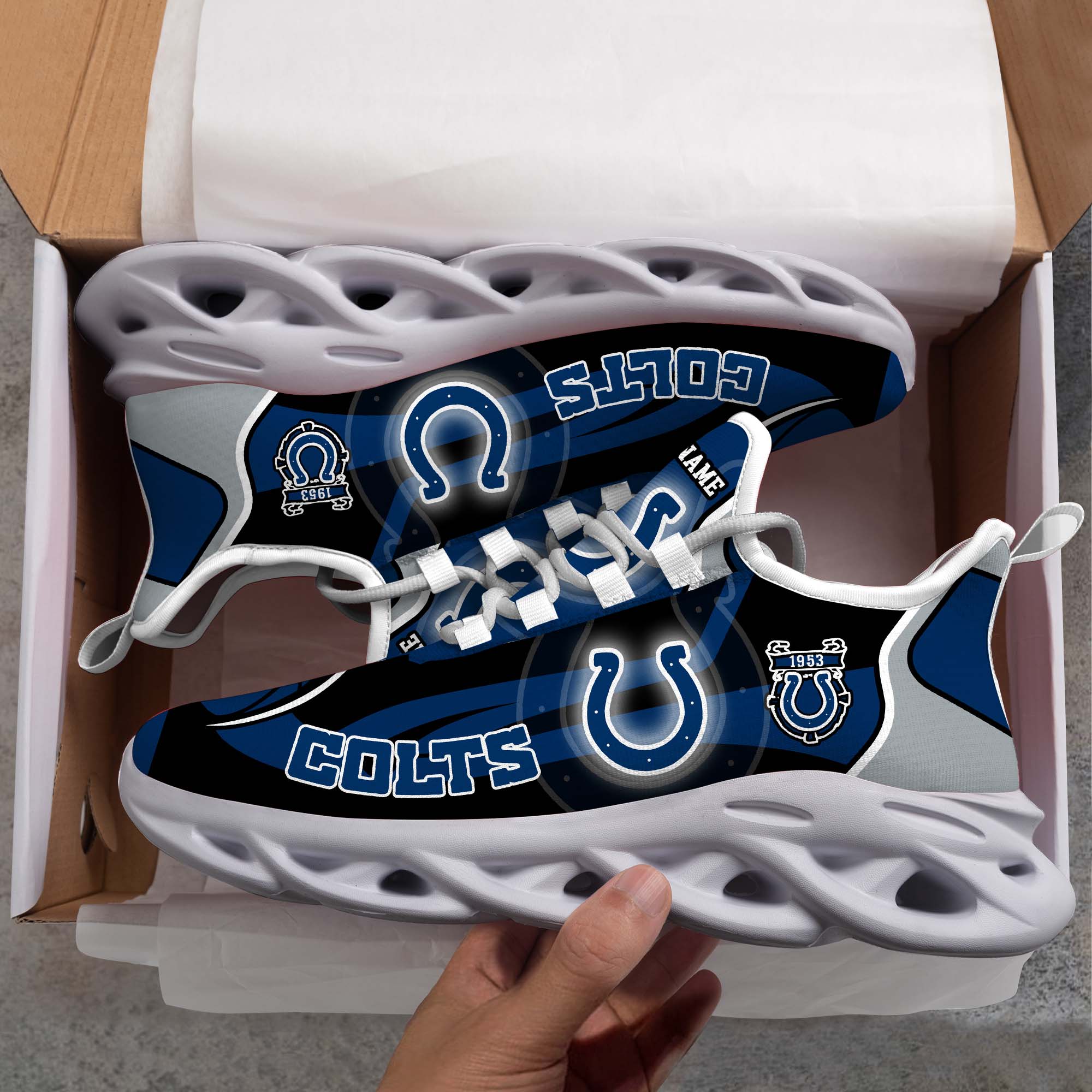 Indianapolis Colts White C Sneakers 2026 Version Personalized Your Name 090