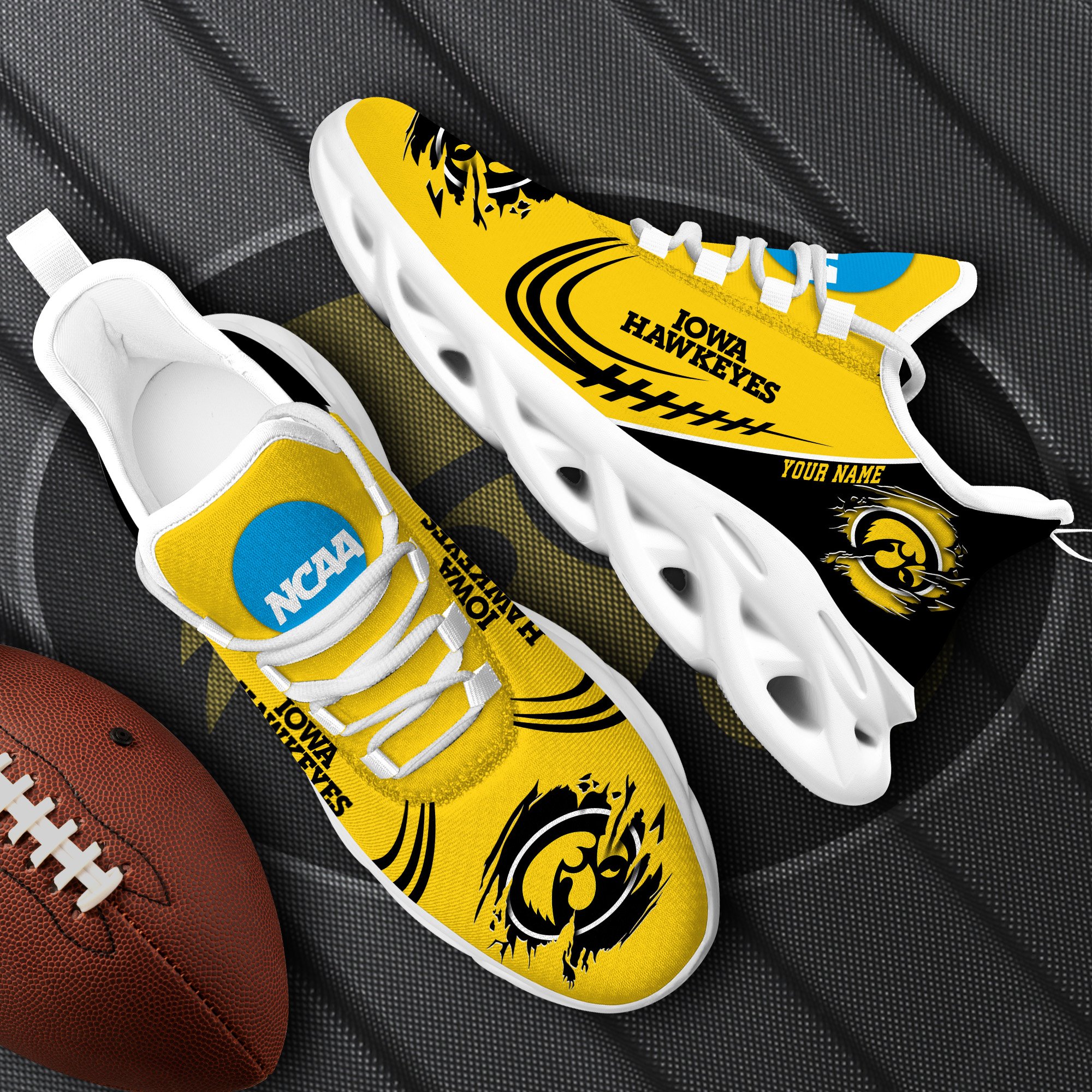 Iowa Hawkeyes Black Max Soul Shoes 2026 Versions Custom Name 016