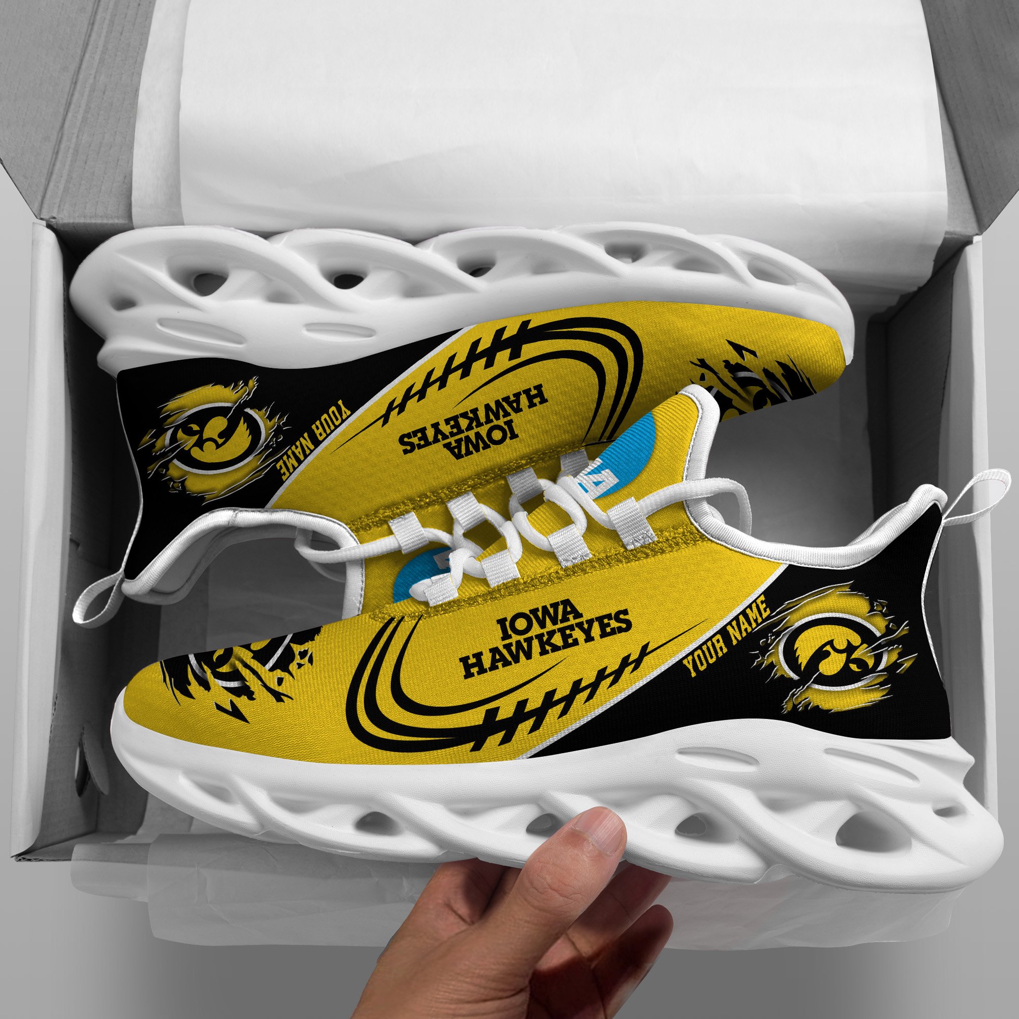 Iowa Hawkeyes Black Max Soul Shoes 2026 Versions Custom Name 016