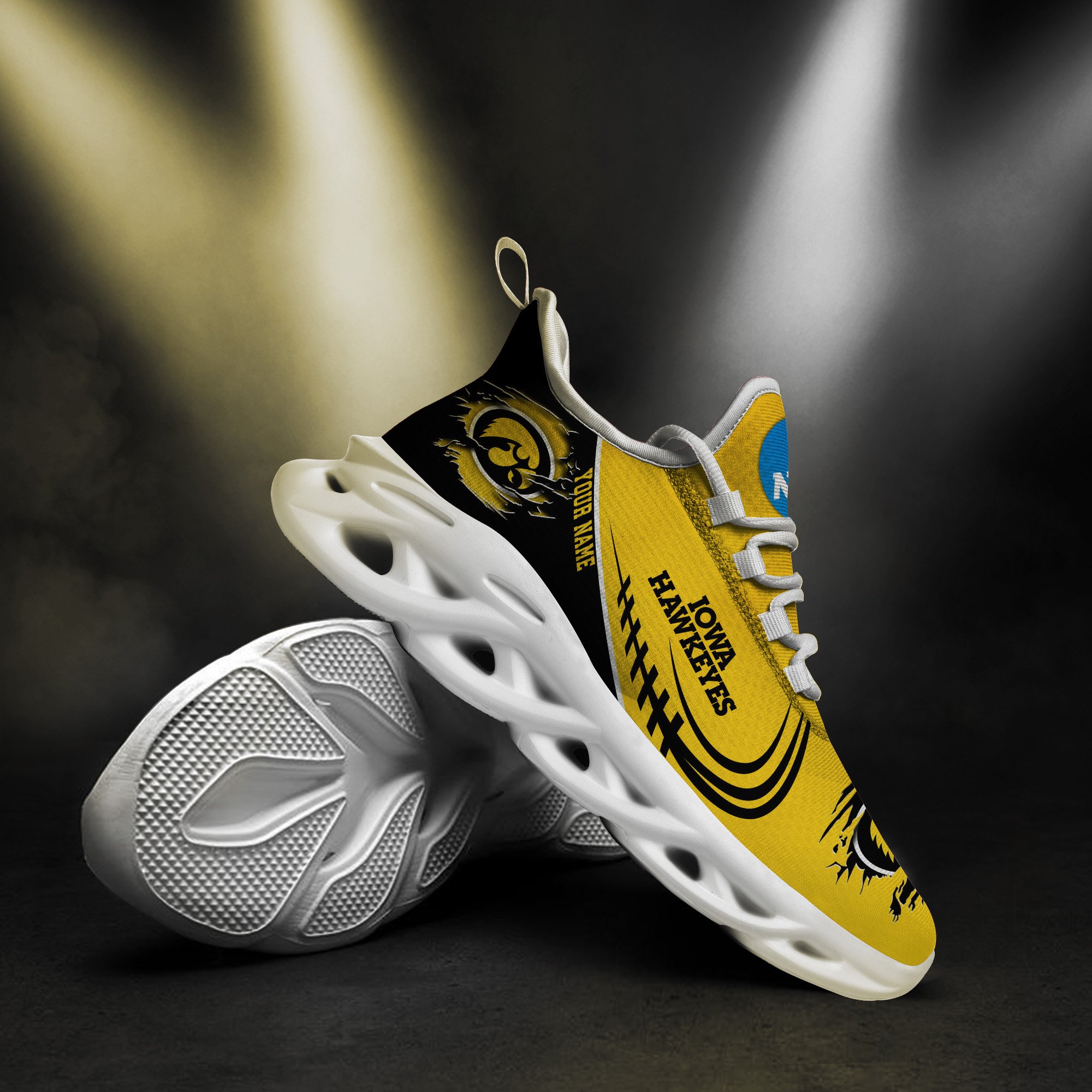 Iowa Hawkeyes Black Max Soul Shoes 2026 Versions Custom Name 016