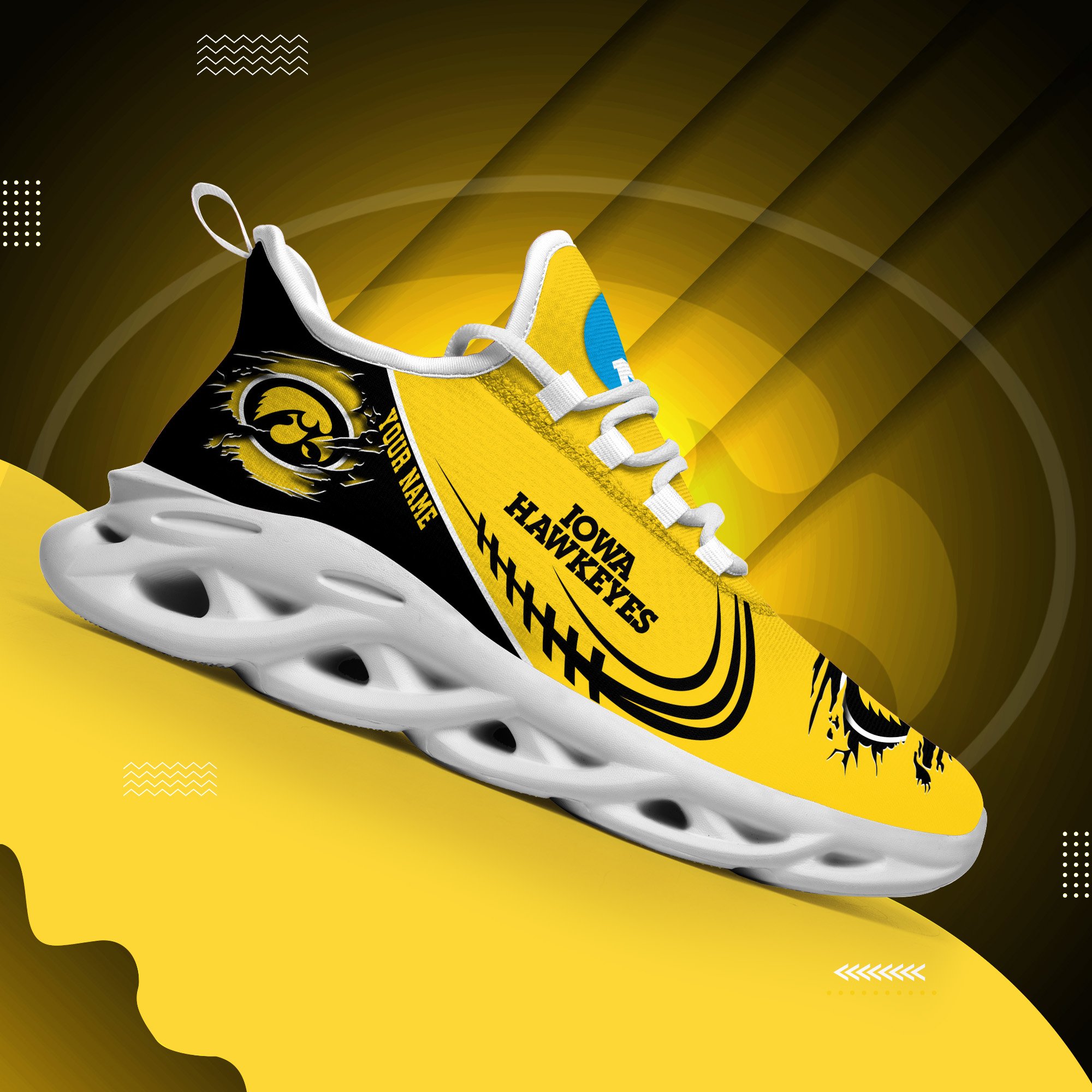 Iowa Hawkeyes Black Max Soul Shoes 2026 Versions Custom Name 016