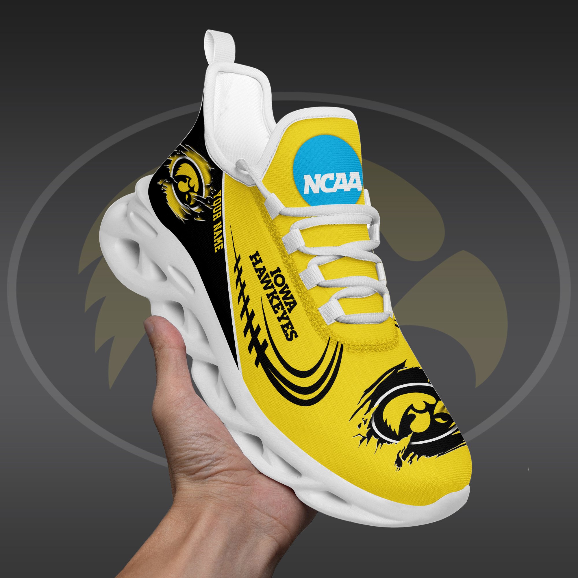 Iowa Hawkeyes Black Max Soul Shoes 2026 Versions Custom Name 016