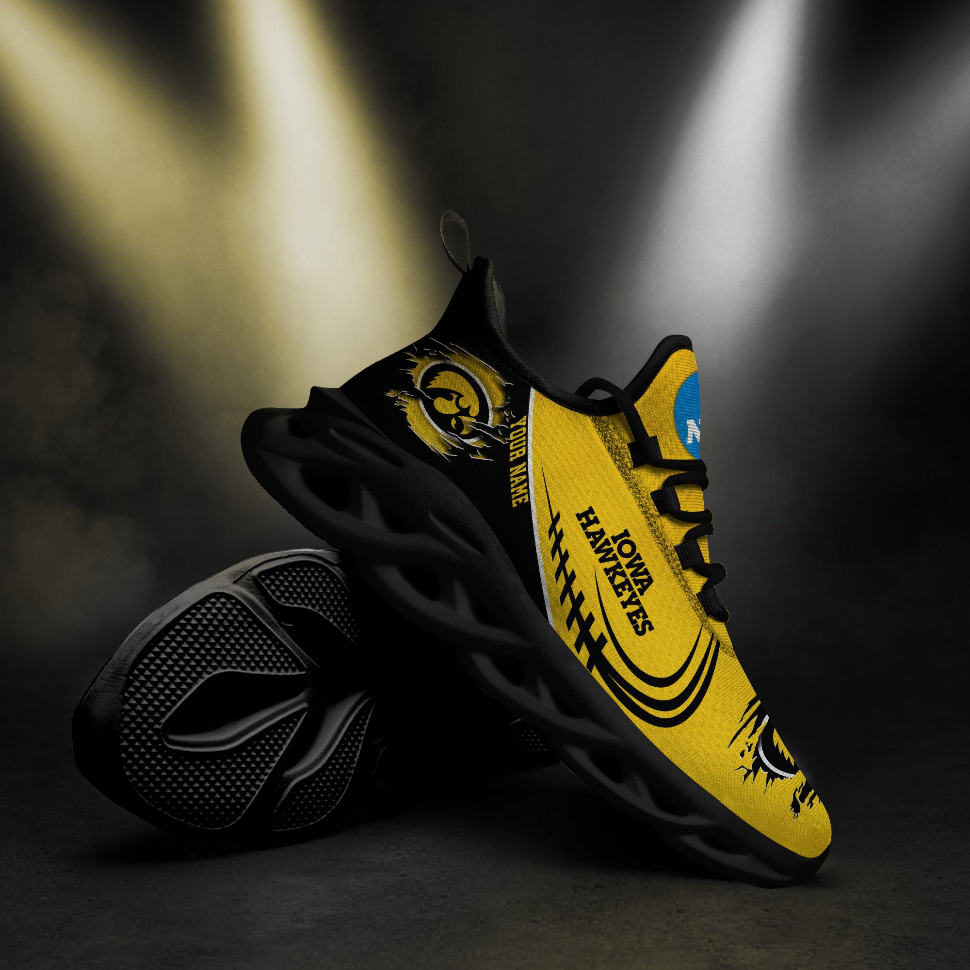 Iowa Hawkeyes Black Max Soul Shoes 2026 Versions Custom Name 016