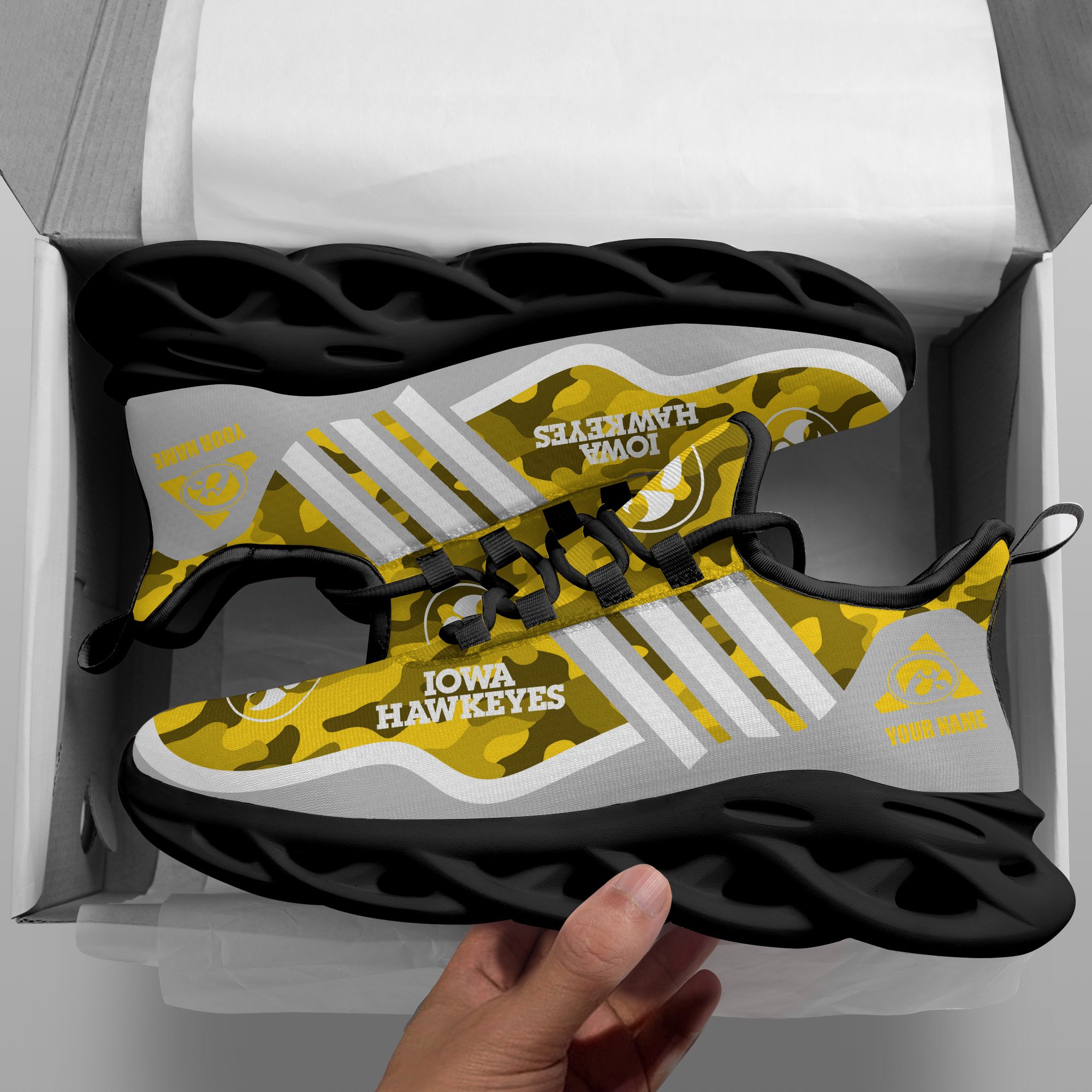 Iowa Hawkeyes Black Max Soul Shoes 2026 Versions Custom Name 466