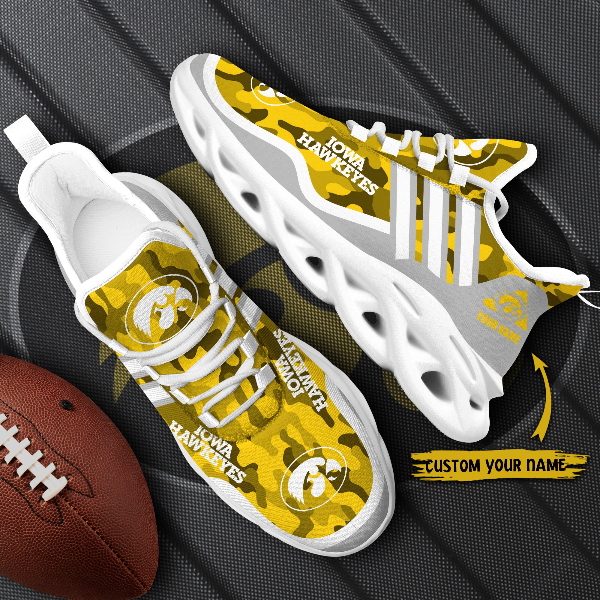 Iowa Hawkeyes Black Max Soul Shoes 2026 Versions Custom Name 466
