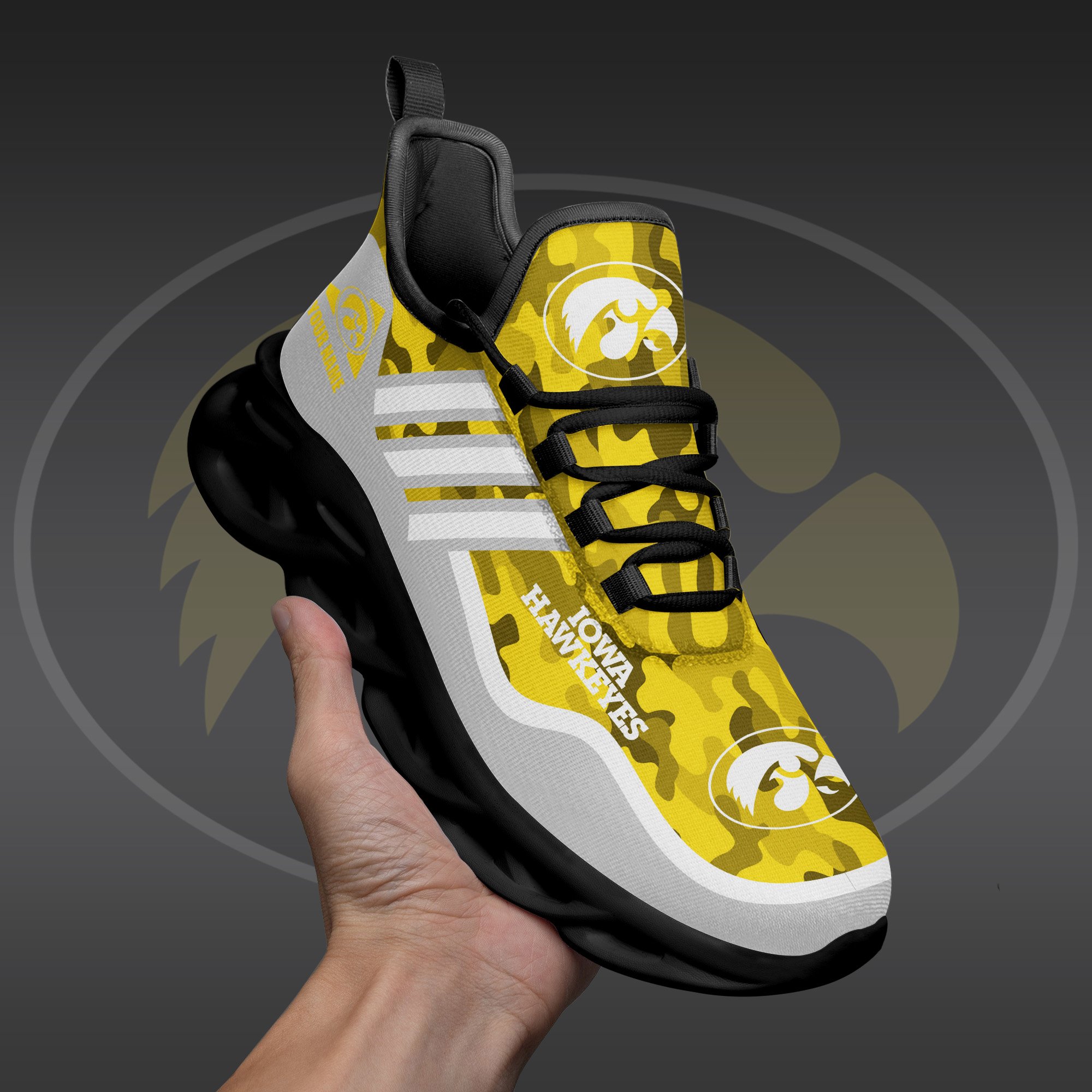 Iowa Hawkeyes Black Max Soul Shoes 2026 Versions Custom Name 466