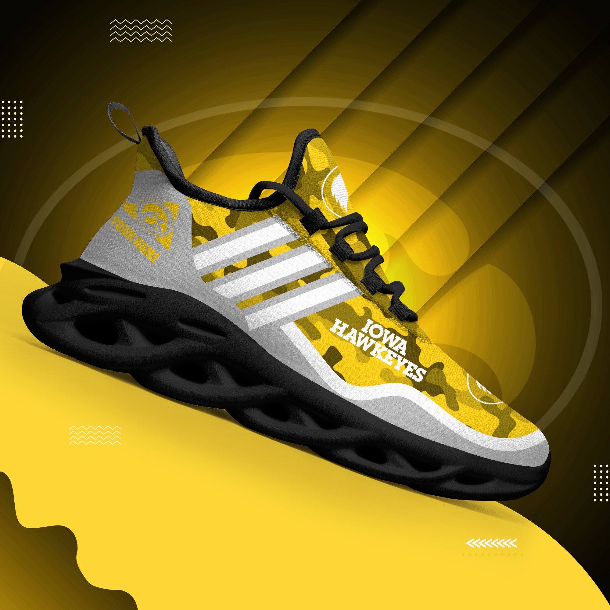 Iowa Hawkeyes Black Max Soul Shoes 2026 Versions Custom Name 466