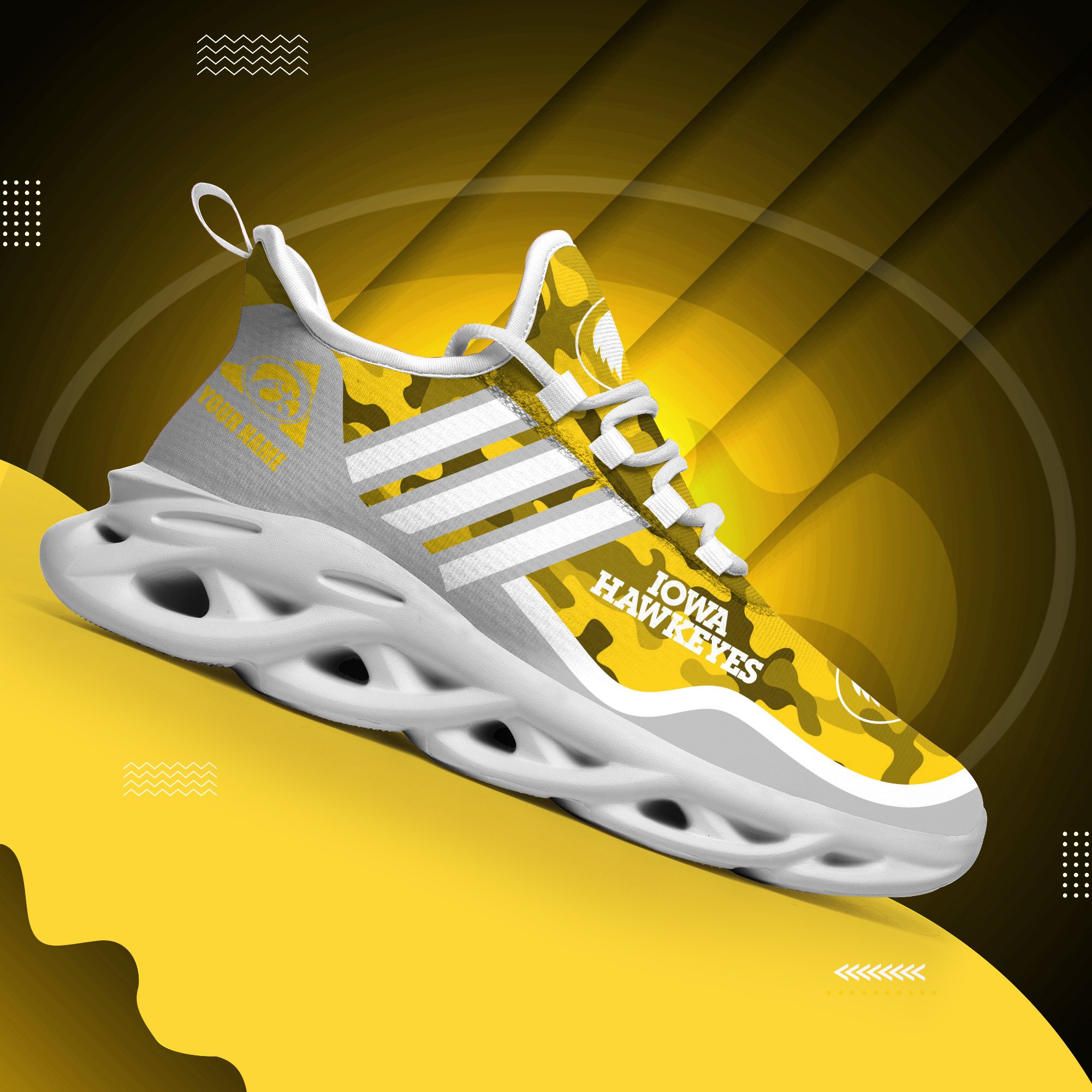 Iowa Hawkeyes Black Max Soul Shoes 2026 Versions Custom Name 466