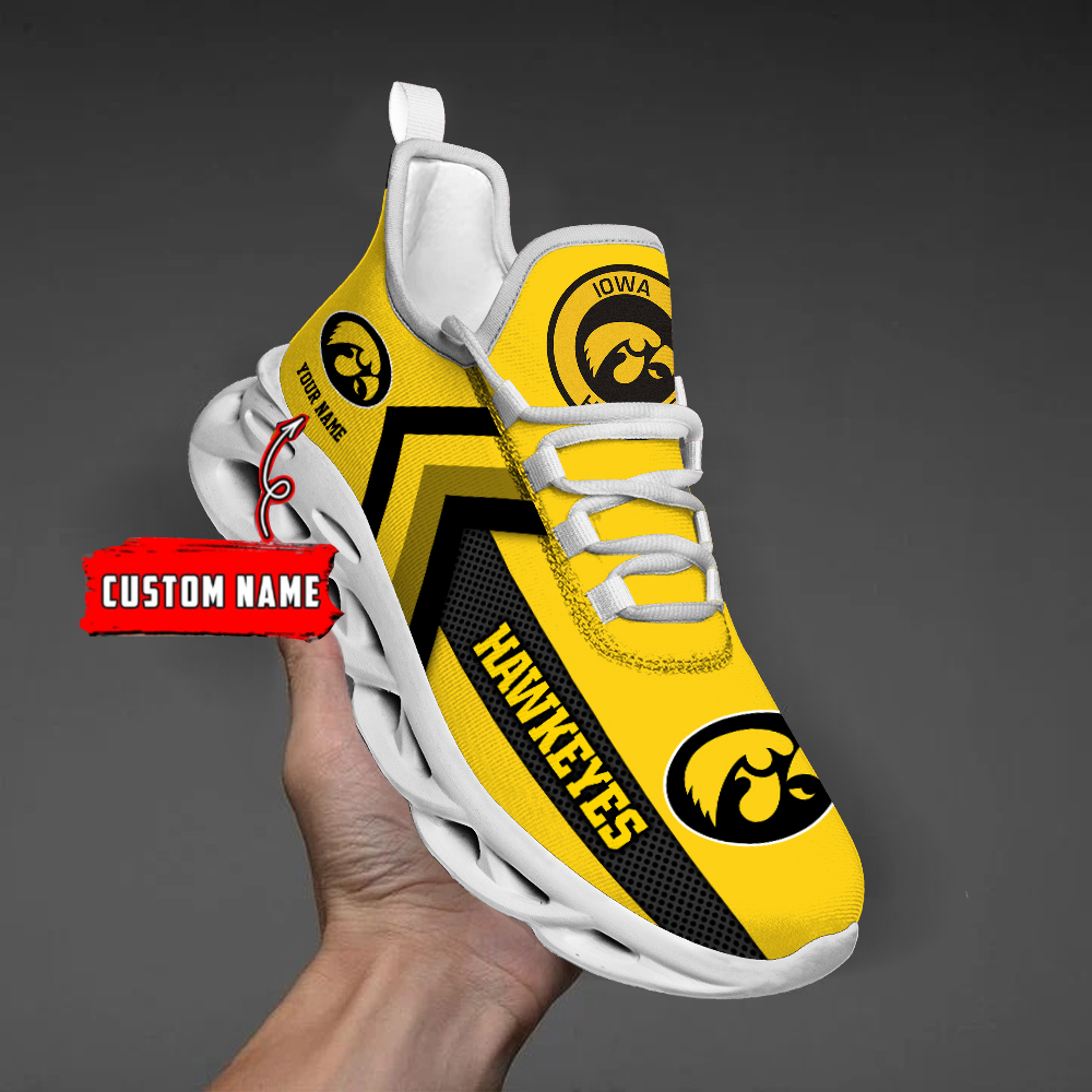 Iowa Hawkeyes Personalized Custom Name Max Soul Shoes DS003