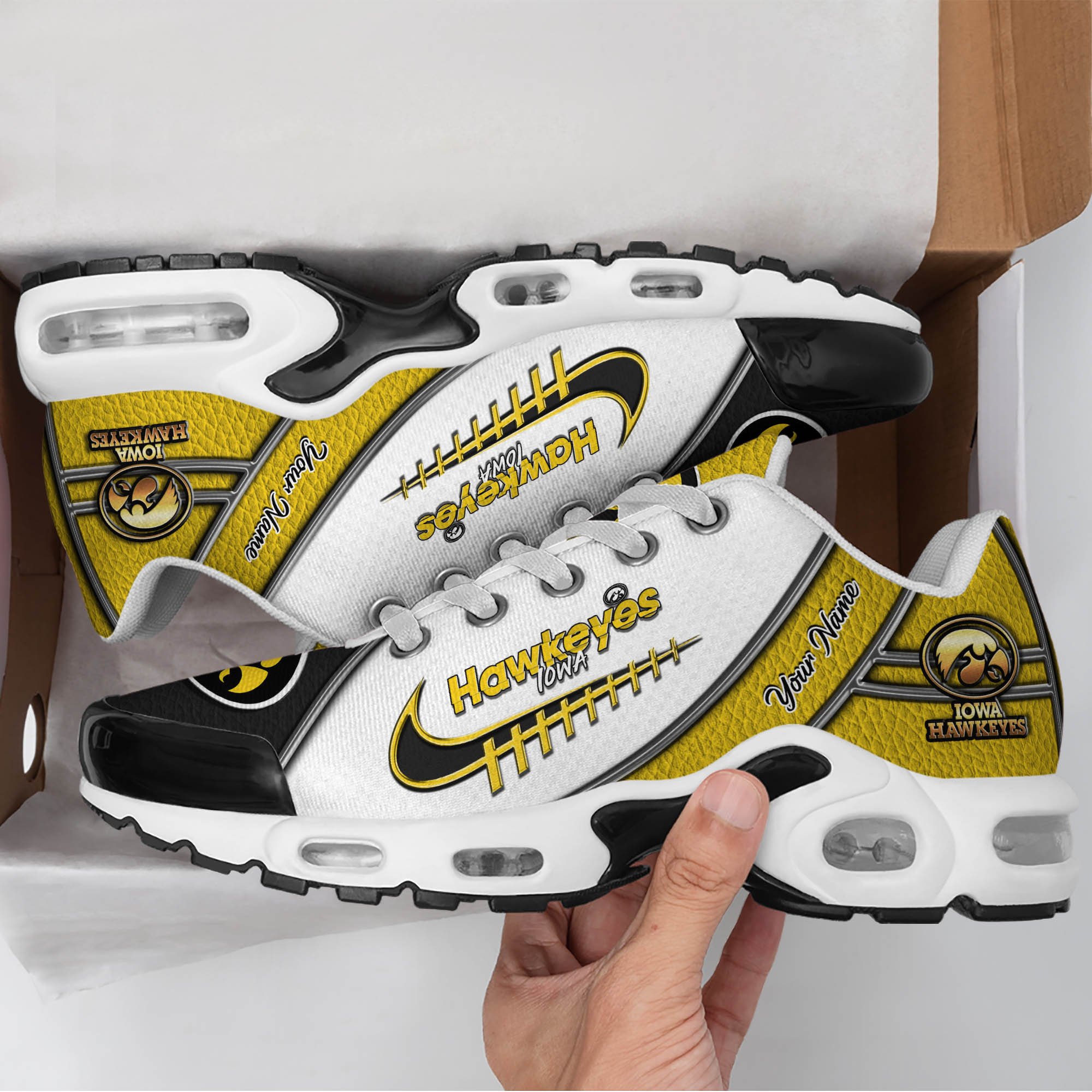Iowa Hawkeyes TN Shoes 2026 Version Custom Your Name, Football Team Shoes 516