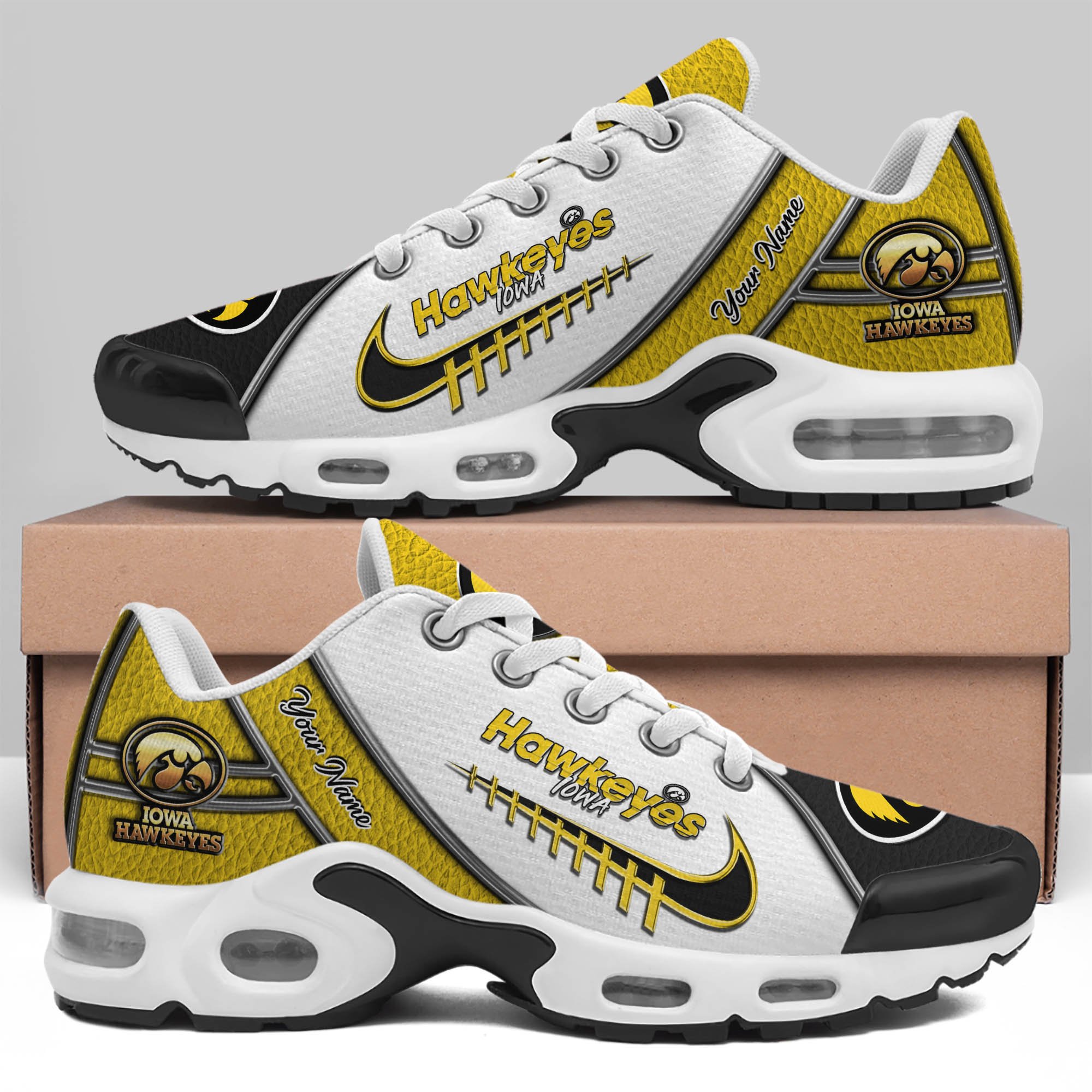Iowa Hawkeyes TN Shoes 2026 Version Custom Your Name, Football Team Shoes 516