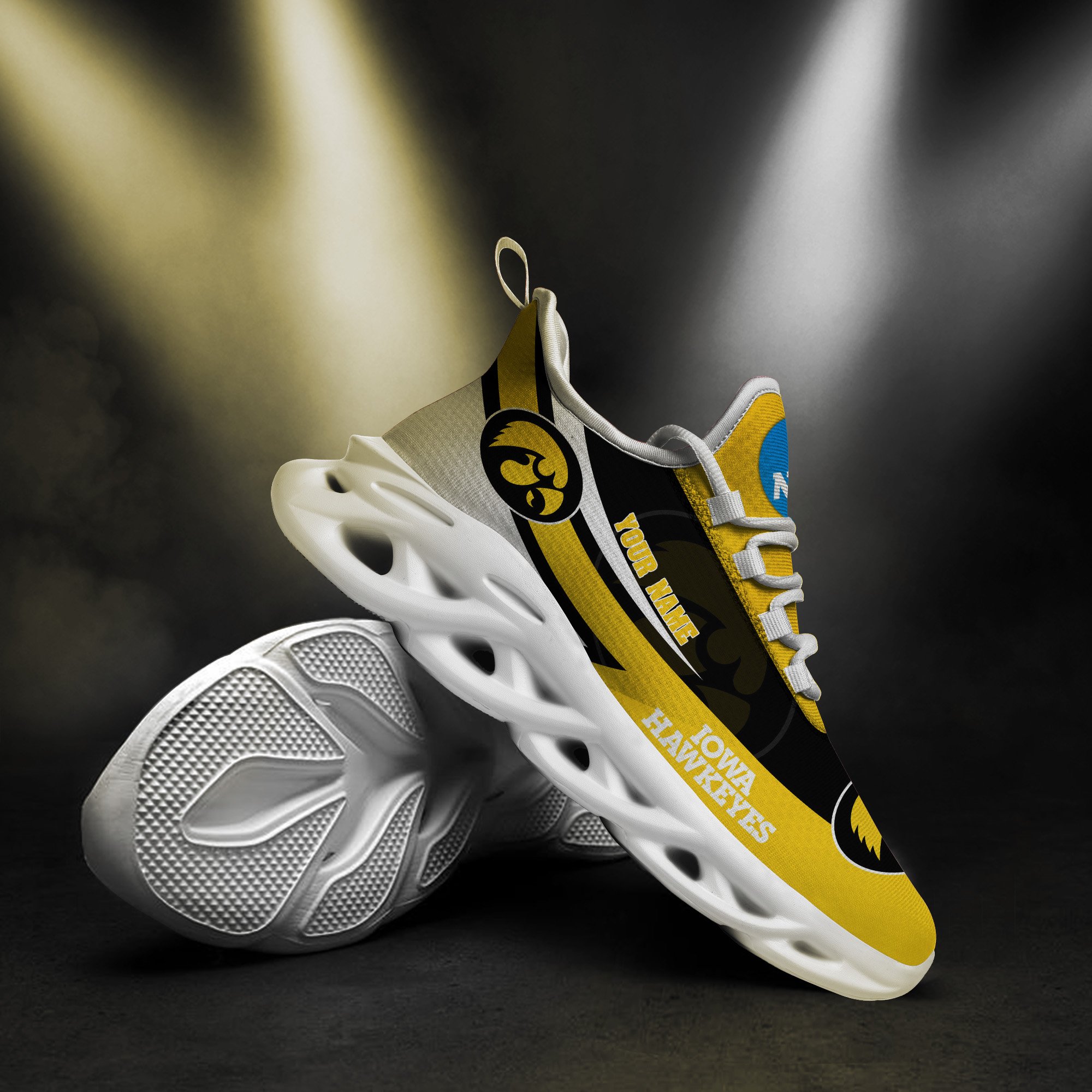 Iowa Hawkeyes White Max Soul Shoes 2026 Versions Custom Your Name, Sports Gift For Fan PH019