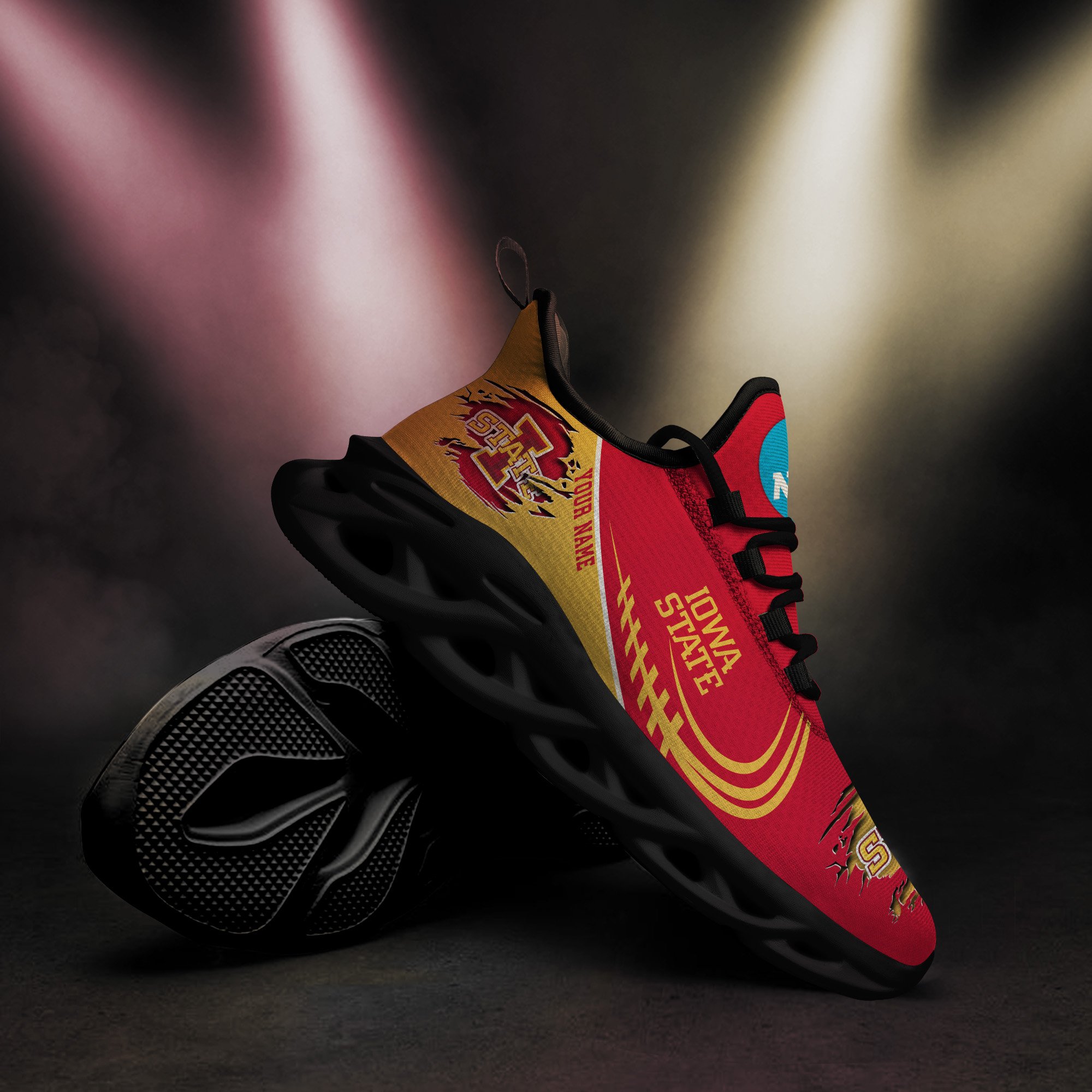 Iowa State Cyclones Black Max Soul Shoes 2026 Versions Custom Name 016