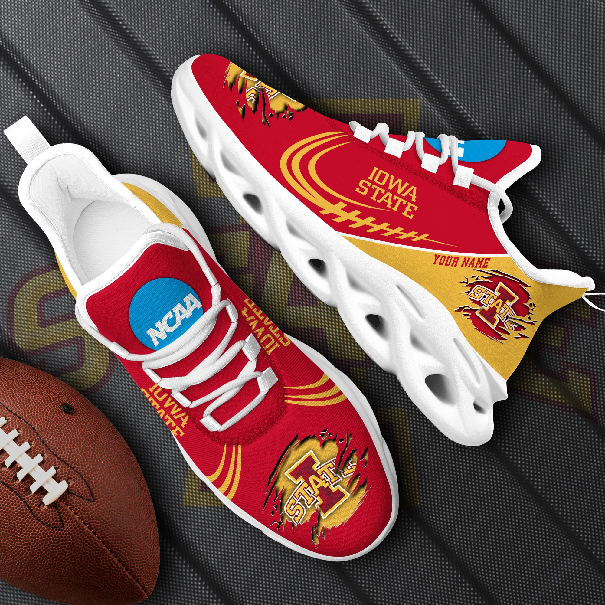Iowa State Cyclones Black Max Soul Shoes 2026 Versions Custom Name 016