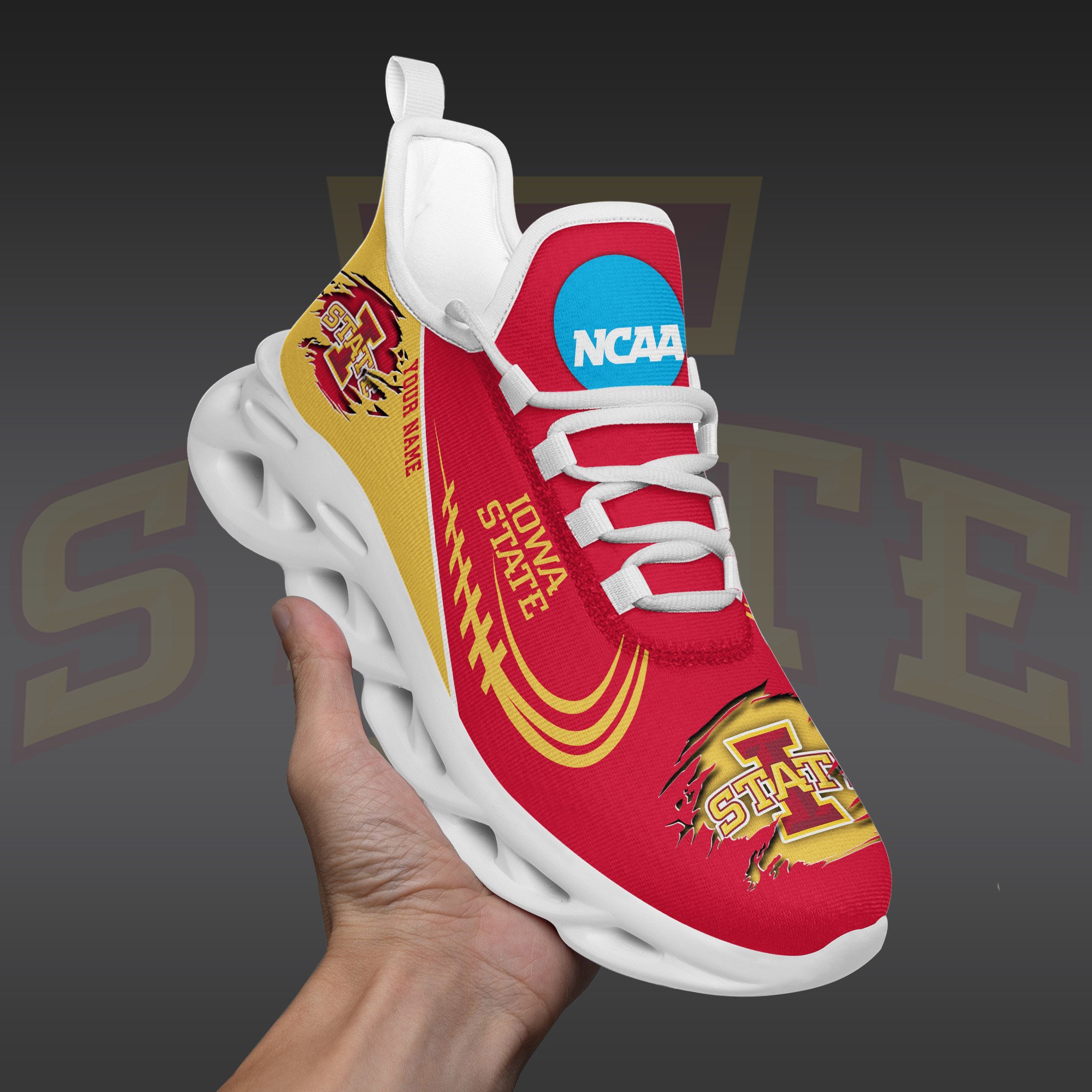Iowa State Cyclones Black Max Soul Shoes 2026 Versions Custom Name 016