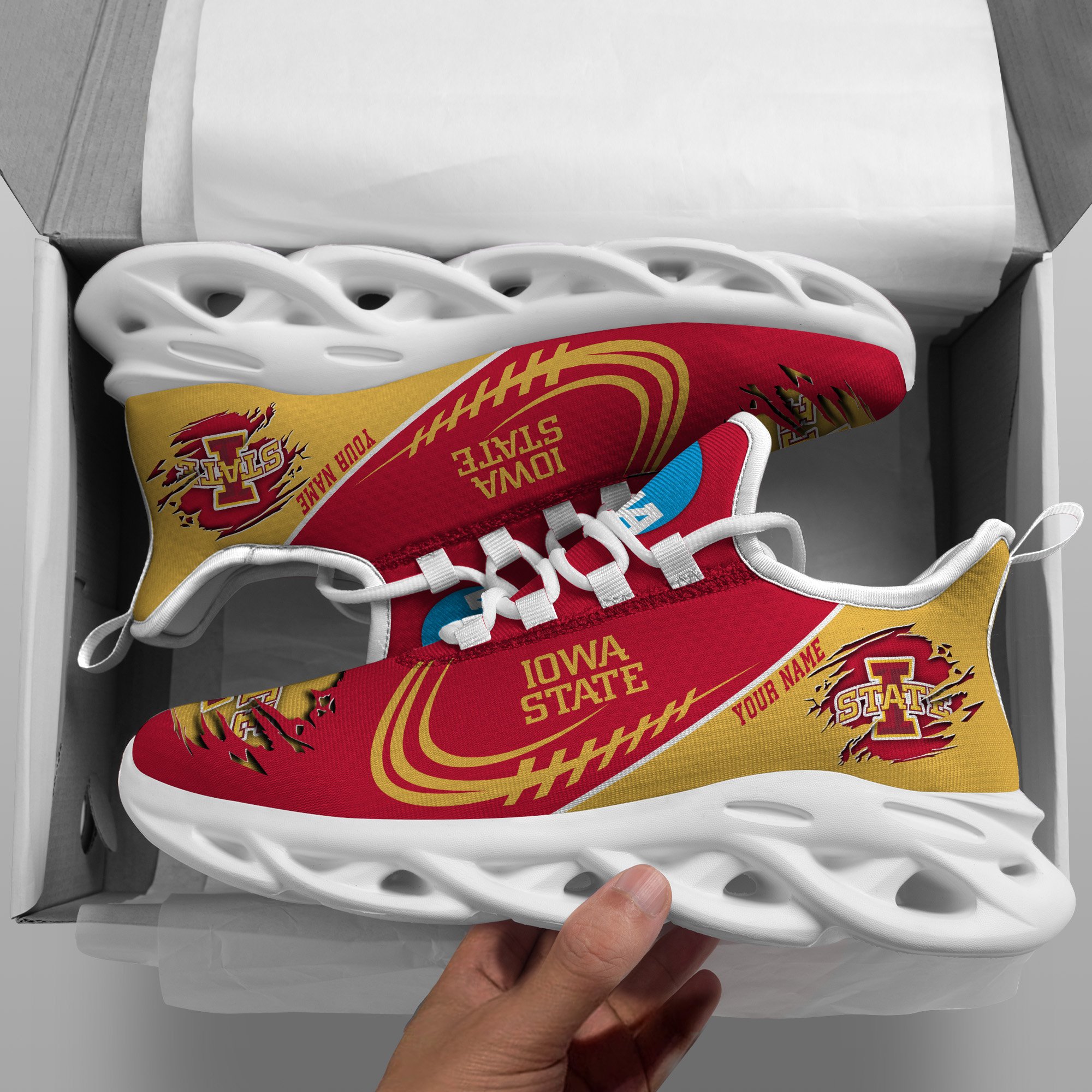 Iowa State Cyclones Black Max Soul Shoes 2026 Versions Custom Name 016