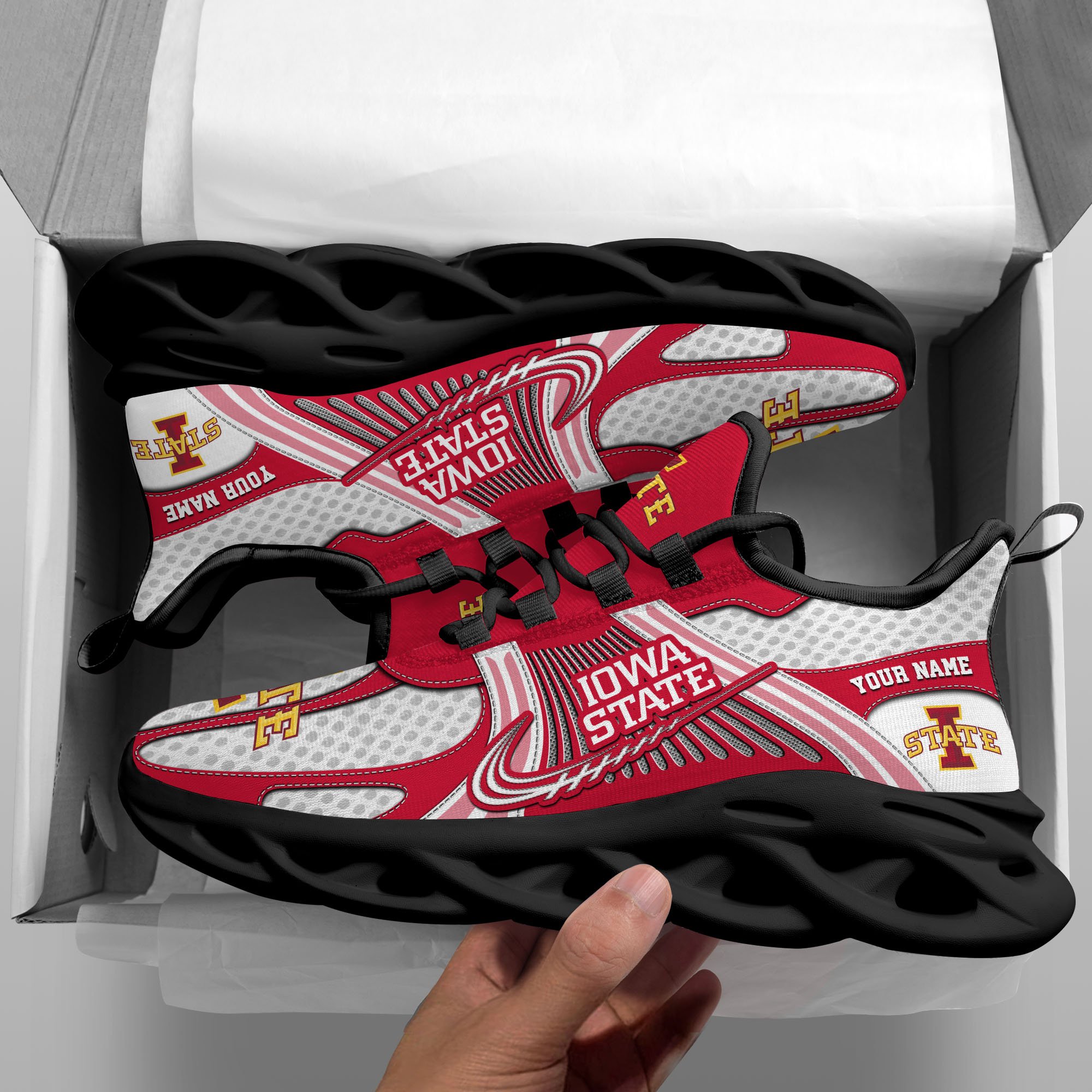 Iowa State Cyclones Clunky Sneakers Custom Your Name, Sport Sneakers, Sport Gifts For Fan, Gifts For Him