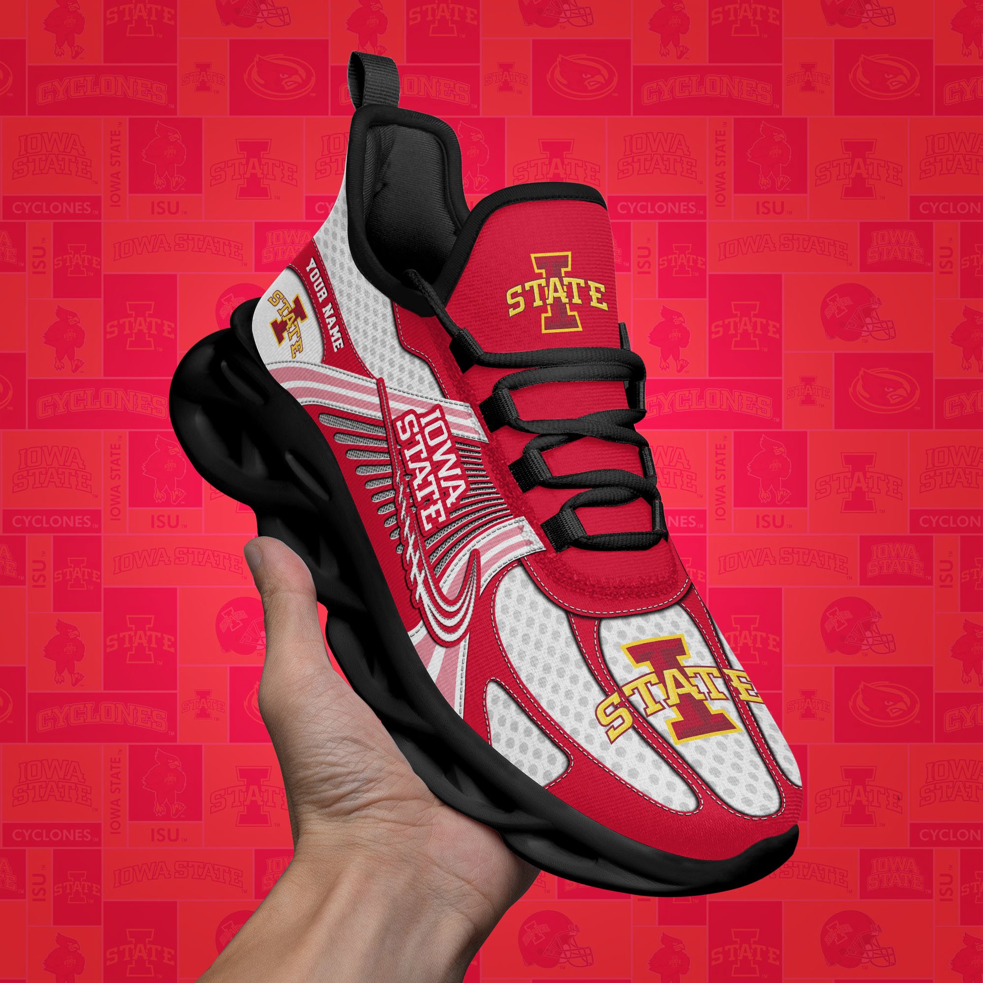 Iowa State Cyclones Clunky Sneakers Custom Your Name, Sport Sneakers, Sport Gifts For Fan, Gifts For Him