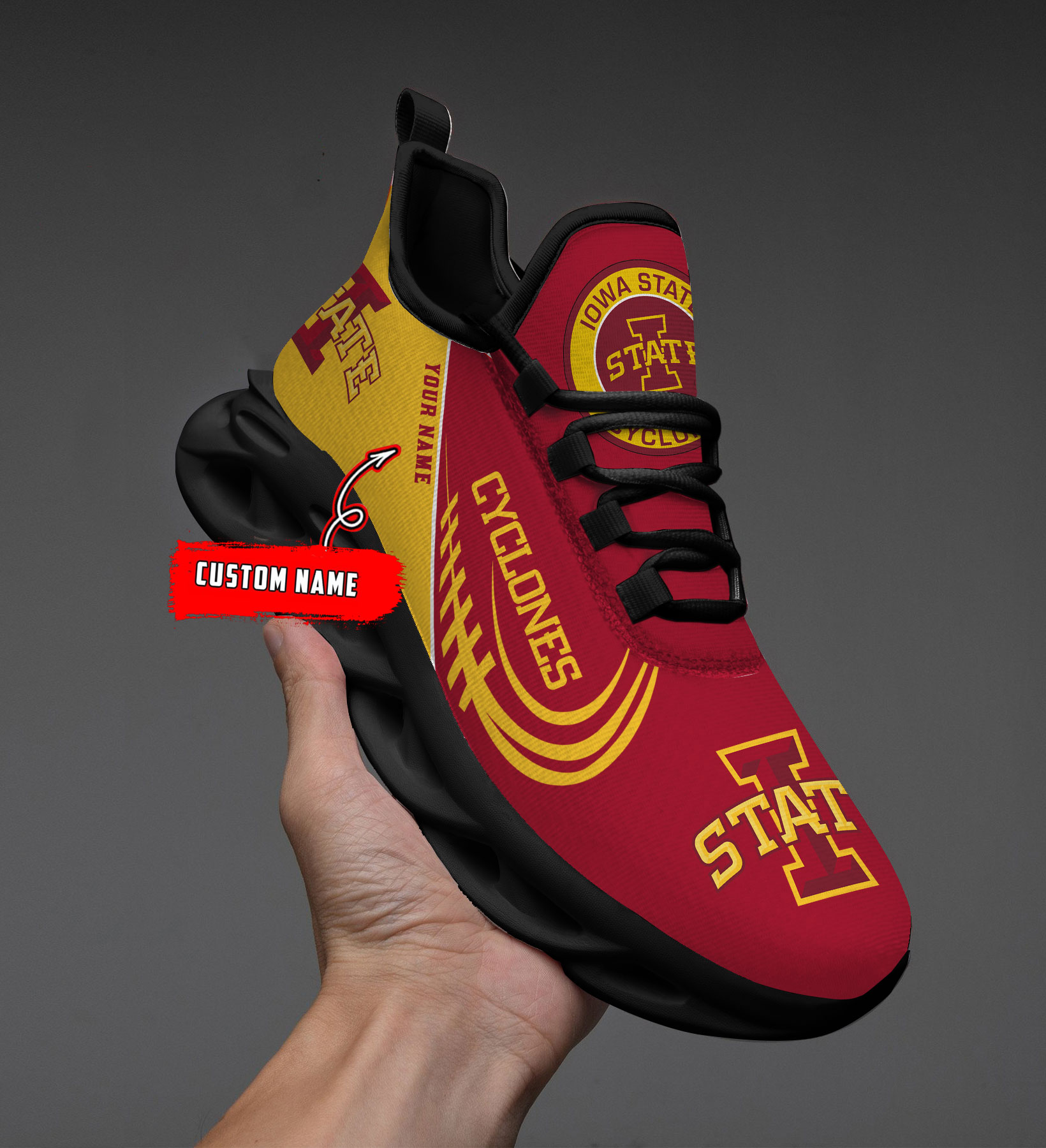 Iowa State Cyclones PERSONALIZED MAX SOUL SHOES T1