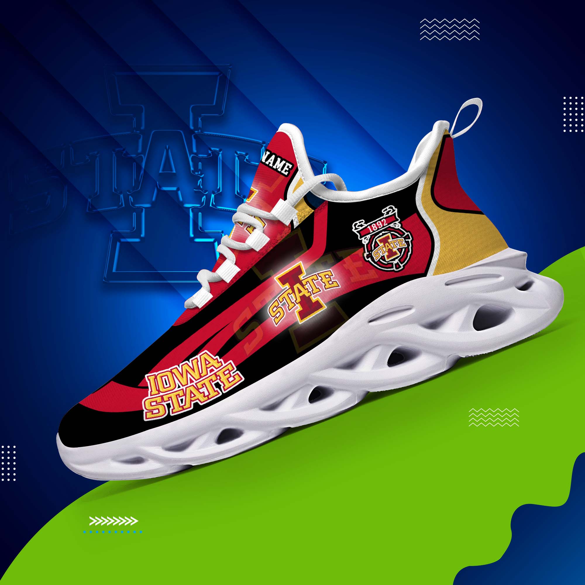 Iowa State Cyclones White C Sneakers 2026 Version Personalized Your Name 090