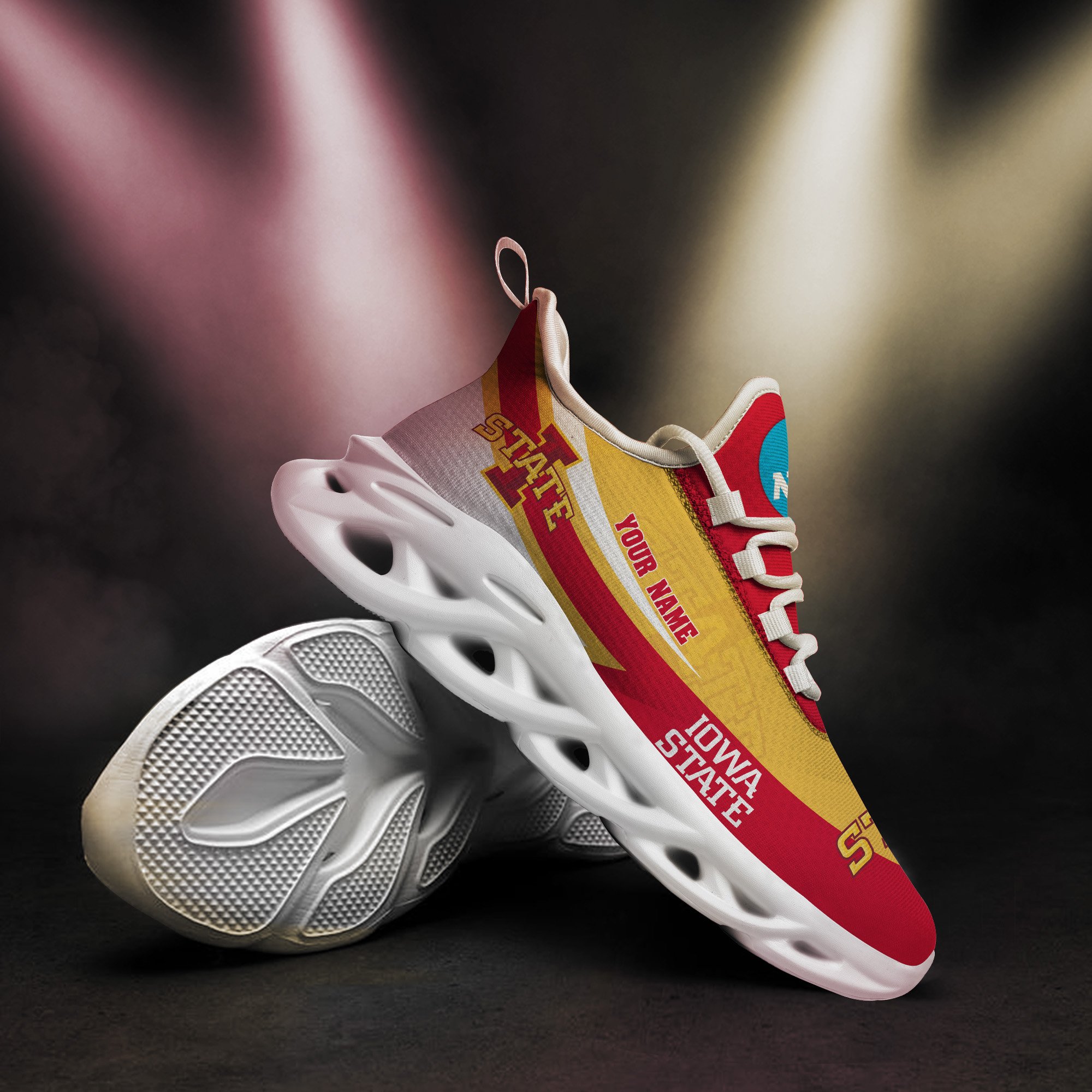 Iowa State Cyclones White Max Soul Shoes 2026 Versions Custom Your Name, Sports Gift For Fan PH019