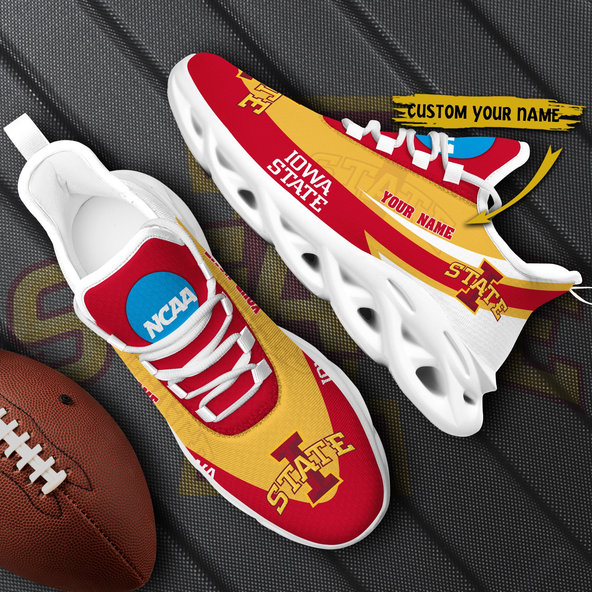 Iowa State Cyclones White Max Soul Shoes 2026 Versions Custom Your Name, Sports Gift For Fan PH019
