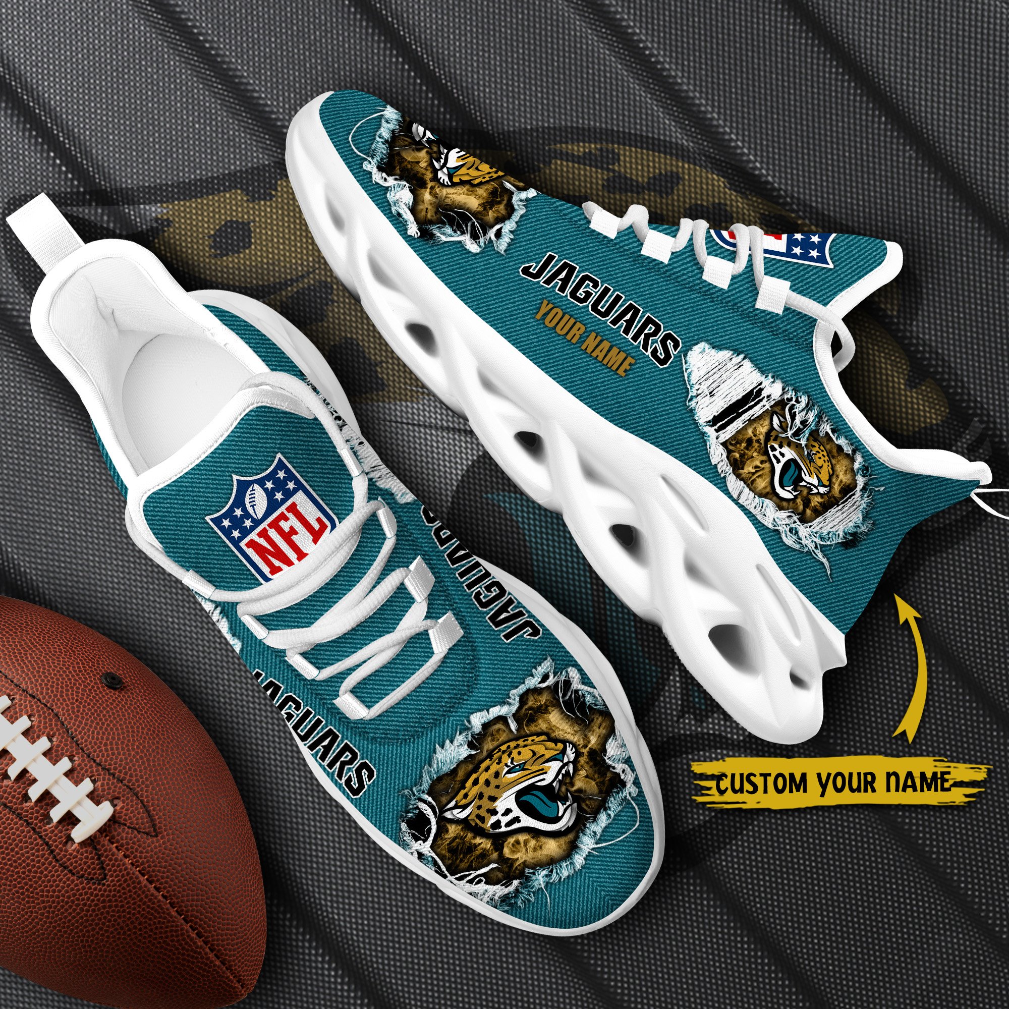 Jacksonville Jaguars Black Max Soul Shoes 2026 Versions Custom Name 554